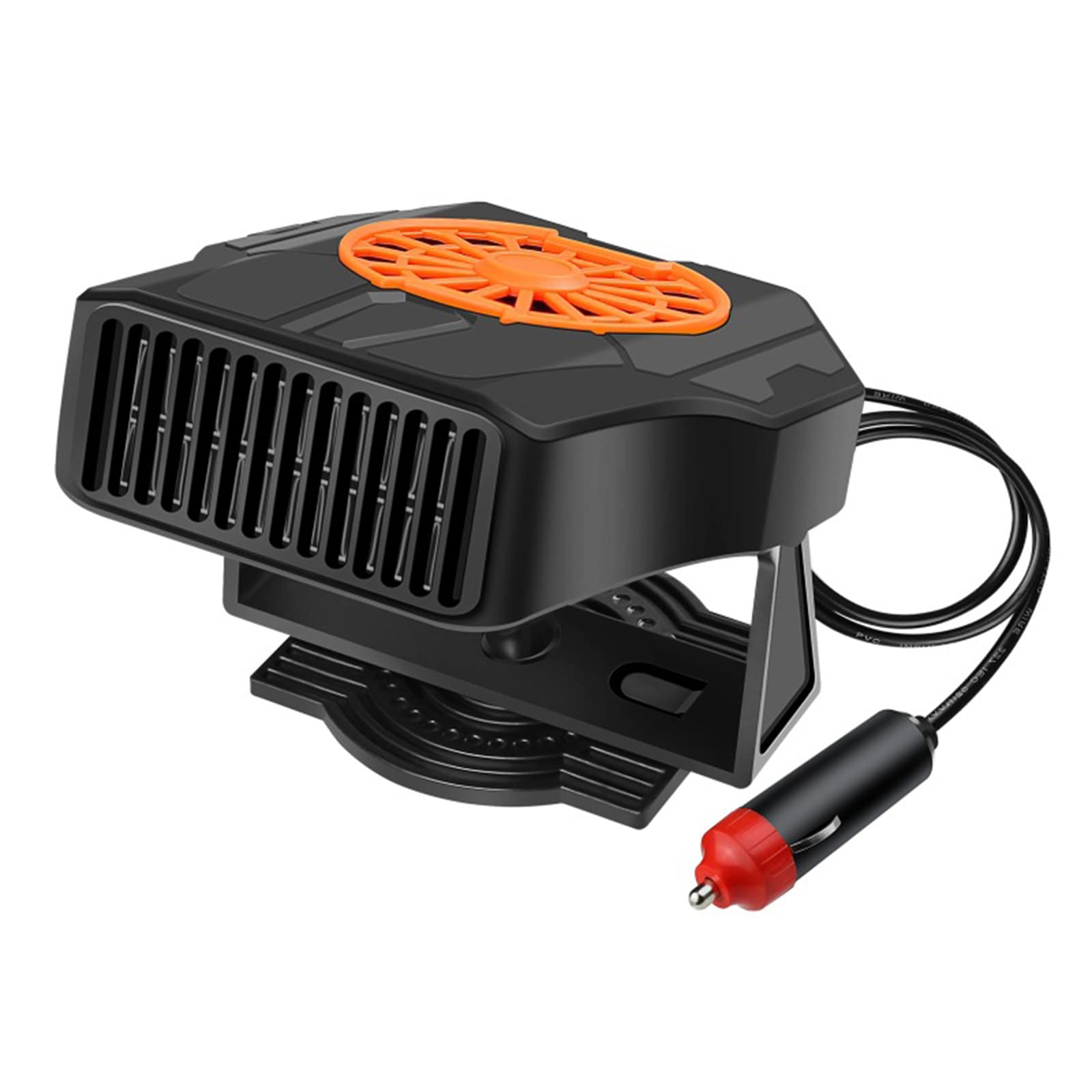 24V Portable Car Fan Heater & Defroster - 2-in-1 Electric Dash Fan with Cigarette Lighter Plug for Auto, Sedan, Pickup & Van | Fast Heating & Defrosting | Perfect for Winter Driving & Cold Weather Commutes
