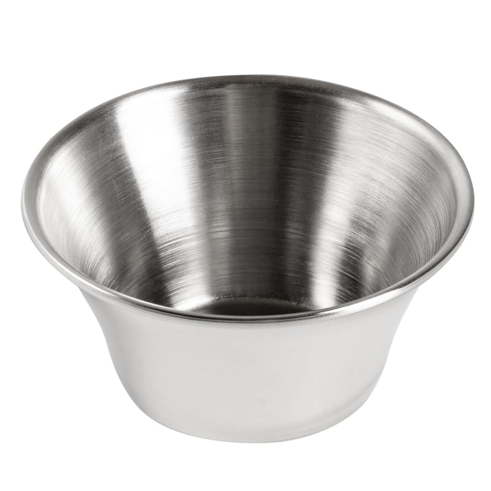 Restaurantware 4oz Stainless Steel Sauce Cups - 10 Pack Round Reusable Dip Cups for Condiments, Individual Portions | Stackable & Durable for Restaurants, Catering, Parties, Home Use