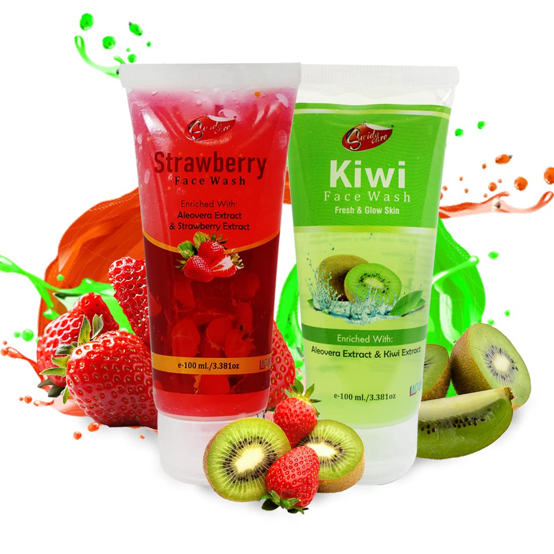 Kiwi & Aloe Vera Face Wash - 100ml (Pack of 3) | Gentle Cleansing for Acne-Prone & Sensitive Skin | Daily Skincare Routine