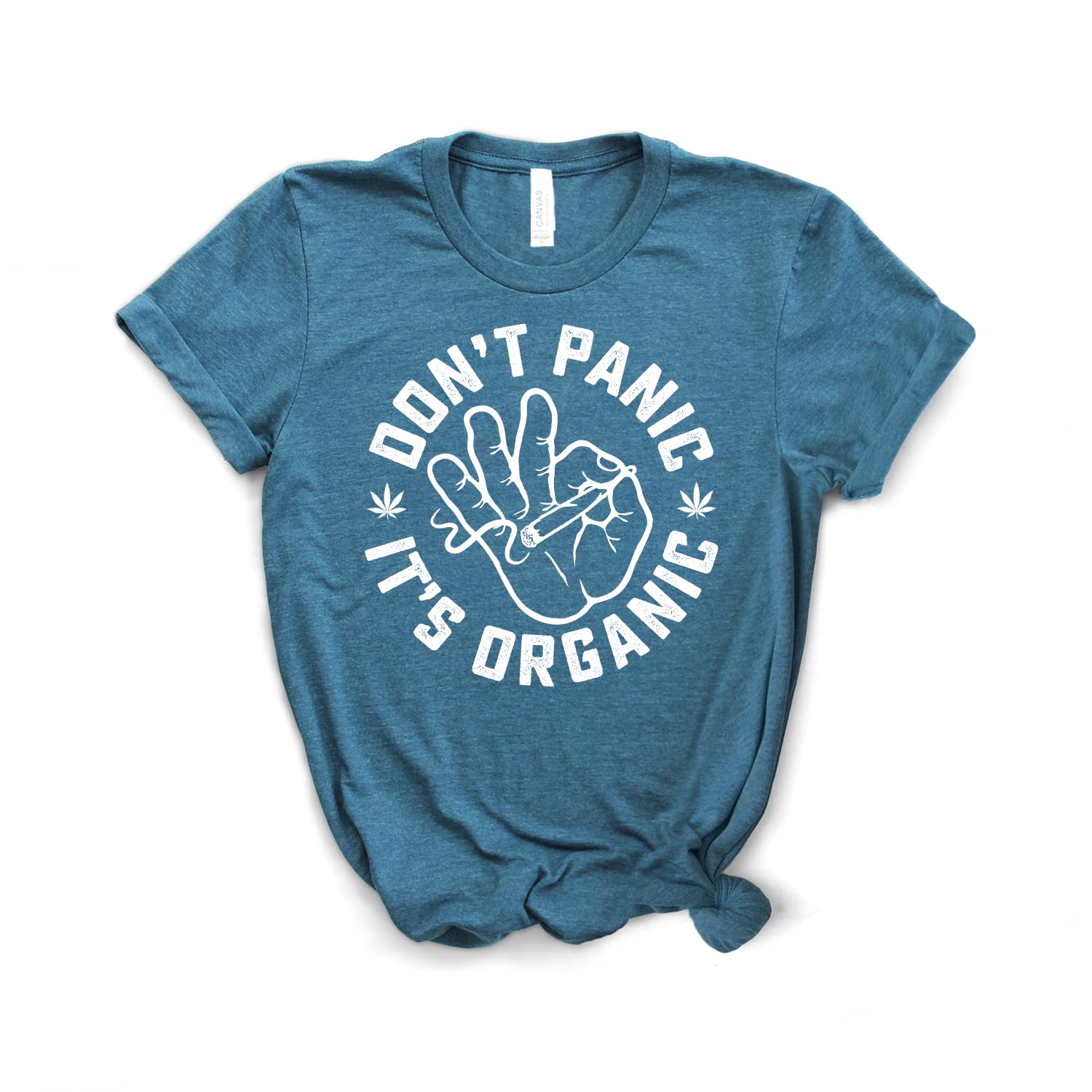 Organic Cannabis T-Shirt - Don’t Panic It’s Organic Weed Shirt - 420 Friendly Unisex Softstyle Tee - Perfect for Festivals, Concerts & Casual Wear
