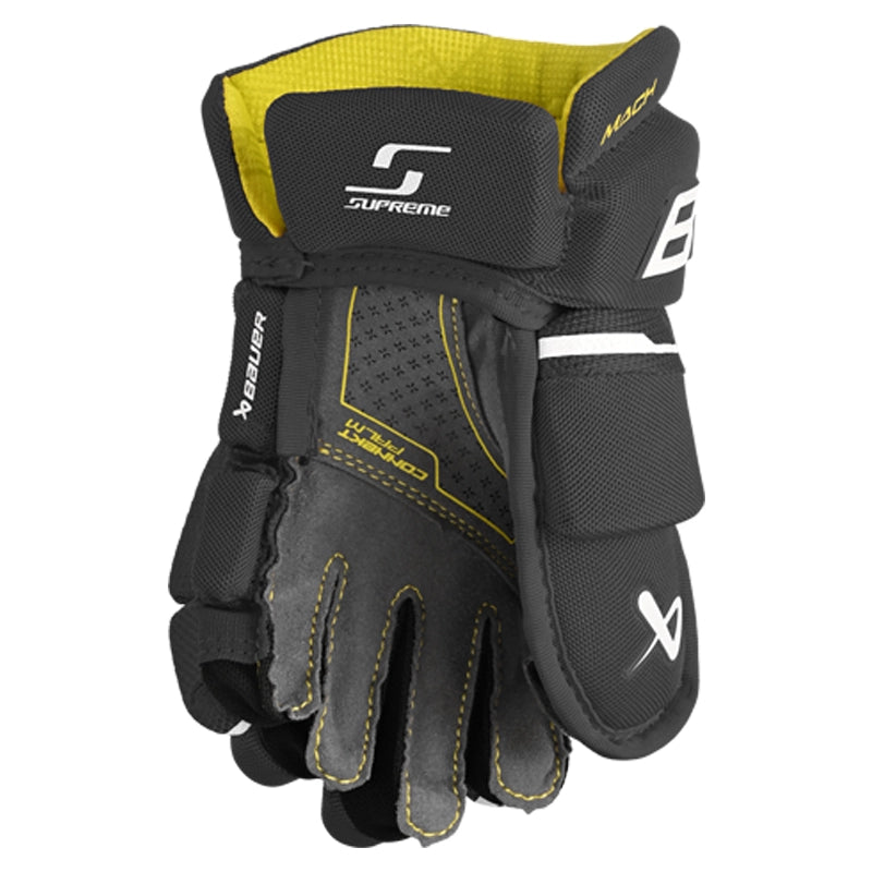 Bauer Supreme Mach Hockey Gloves for Youth - Lightweight Protective Ice Hockey Gear for Kids - Perfect for Practice, Games & Training Sessions