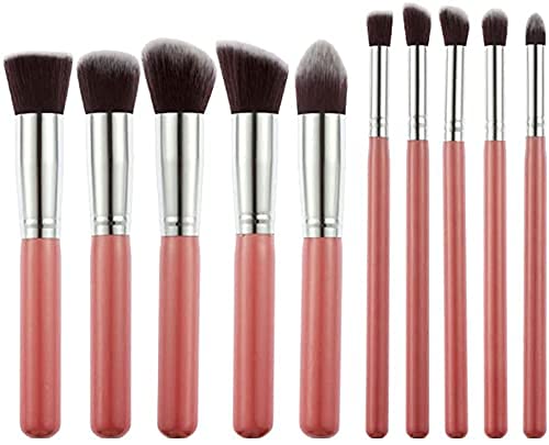 DATNASAYAD 10-Piece Pink Eyeshadow Makeup Brush Set - Soft Synthetic Bristles for Professional Blending & Shading - Perfect for Everyday Makeup, Contouring & Smokey Eye Looks