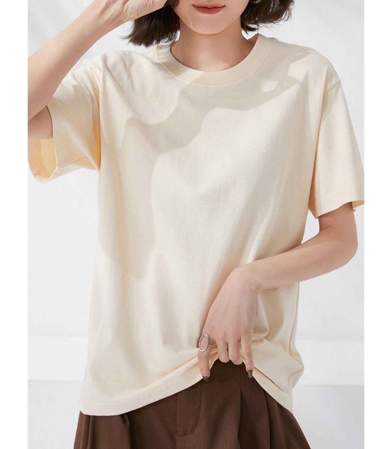 Women's Short Sleeve T-Shirts - Basic Cotton Crew Neck Tees for Casual Wear | Loose Fit Comfortable Tops for Everyday, Work & Weekend Outfits