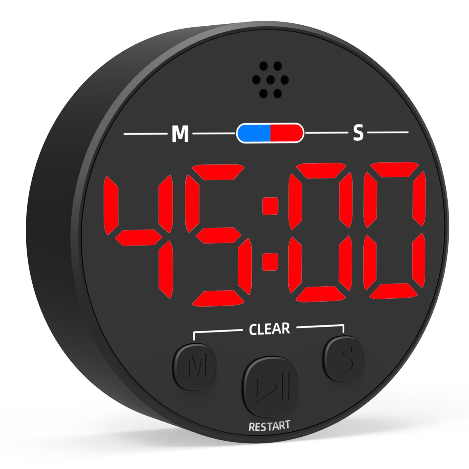 Digital Kitchen Timer with Magnetic Back - Large LED Display & Loud Alarm for Cooking, Classroom, Kids, Work & Productivity - Countdown Timer for Eggs, Focus Tasks, Toddler Activities - Perfect for Baking, Study Sessions & Time Management (Red)