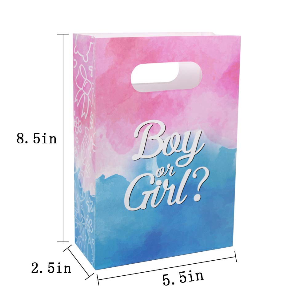 WEEPA 24 Pack Gender Reveal Party Supplies - Baby Shower Favor Gift Bags, Treat Goodie Bags for Table Decorations | Perfect for Gender Reveal Parties, Baby Showers & Celebrations