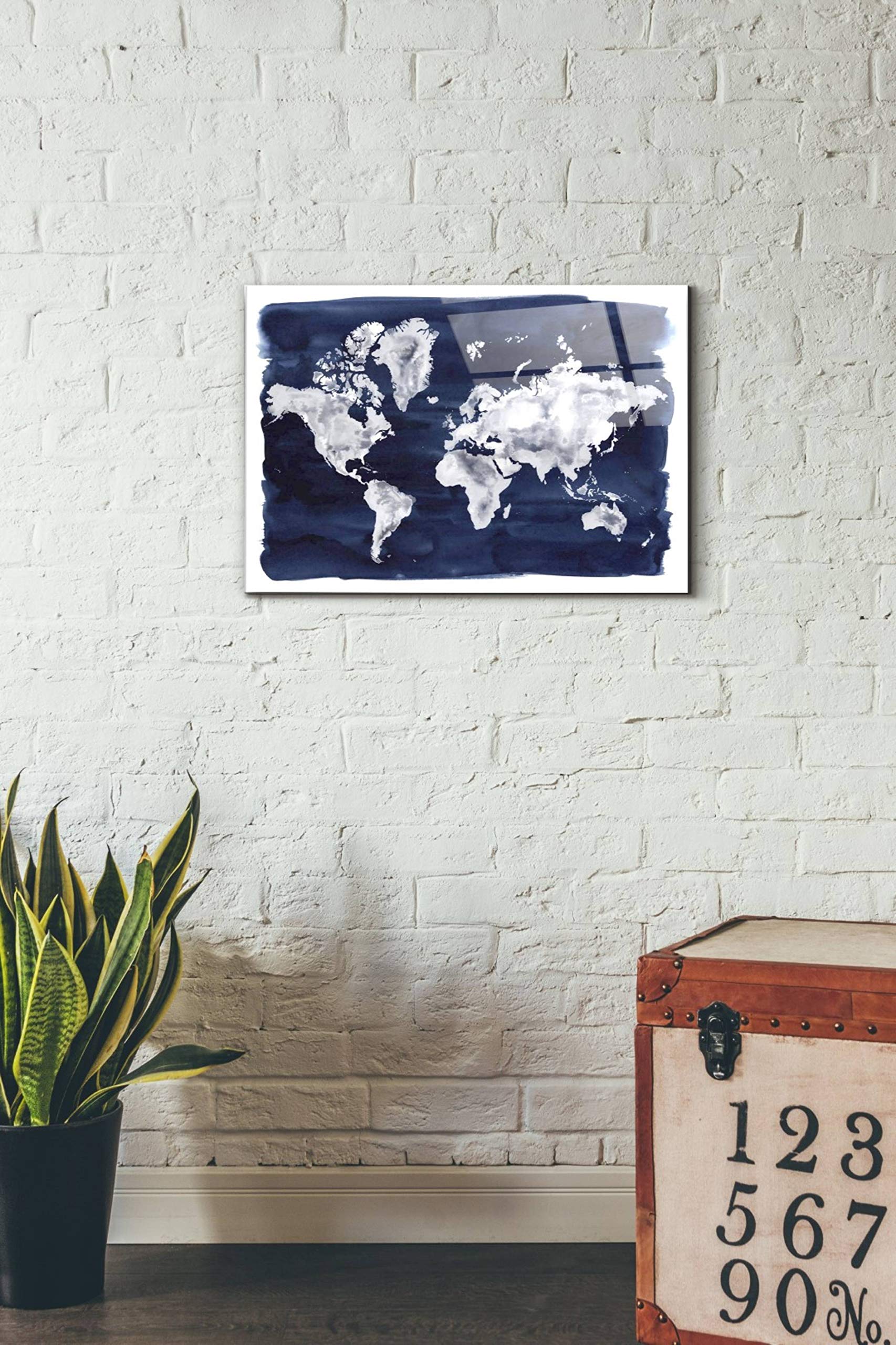 Grace Popp 'Water World II' Acrylic Glass Wall Art - 16x24 Inches Modern Abstract Ocean Painting - Perfect for Living Room, Bedroom & Office Decor