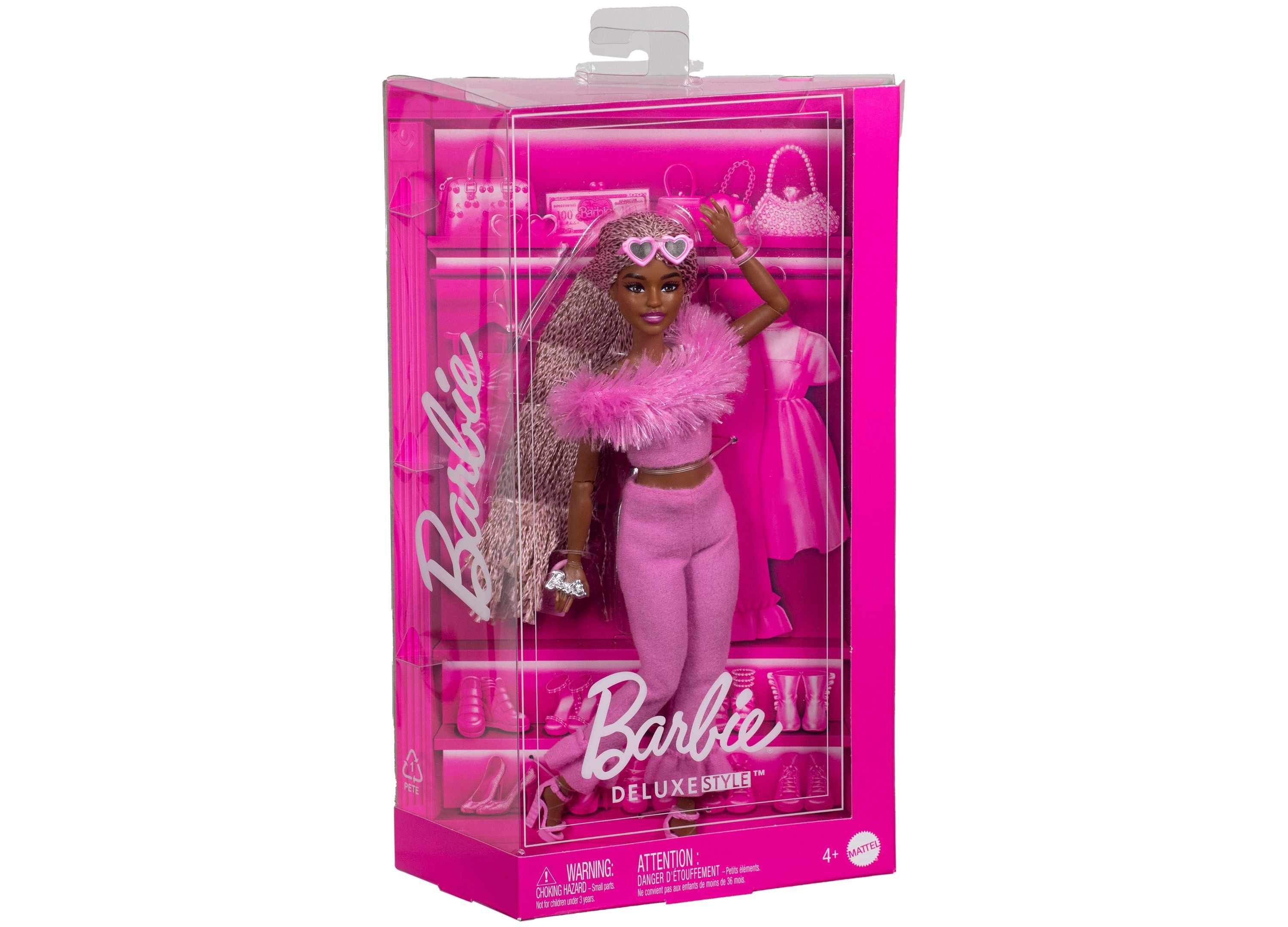 Barbie Deluxe Style Doll with Soft Pink Jumpsuit & Braided Hair - Perfect for Collectors, Gift Giving & Pretend Play