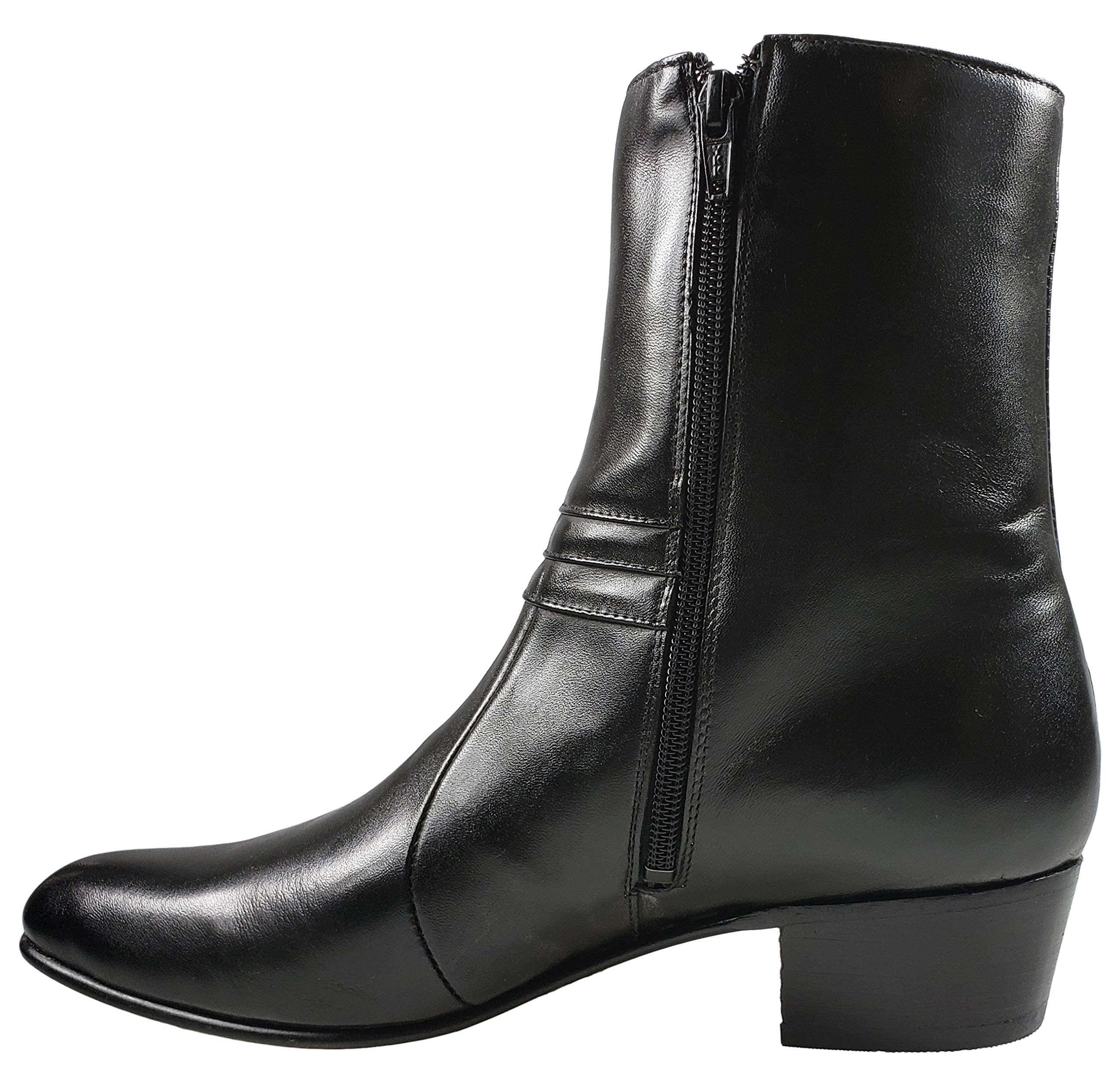 Men's Genuine Leather Dress Ankle Boots - Black Formal Shoes for Business, Office & Special Occasions