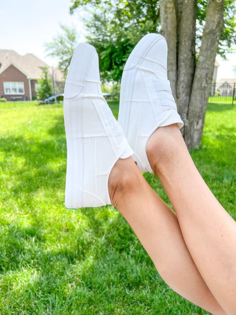 **JENN ARDOR Women's Slip-On Sneakers - No Lace Elastic Low Top Canvas Shoes for Women | Trendy & Comfortable Casual Walking Flats | Perfect for Work, Travel & Everyday Wear**