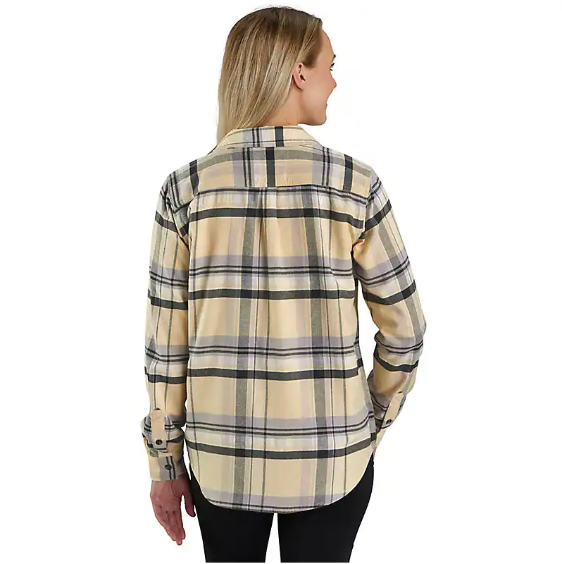 Soft & Breathable Women's Tencel Flannel Shirt - Relaxed Fit Long Sleeve Top in Oat Milk Color | Casual Fall Outfits & Cozy Layering Essential