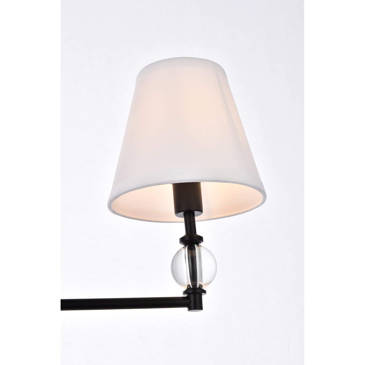 Bethany 3-Light Black Bathroom Wall Sconce with White Fabric Shade - Perfect for Vanity Lighting, Powder Room Decor & Spa-Style Bathroom Ambience