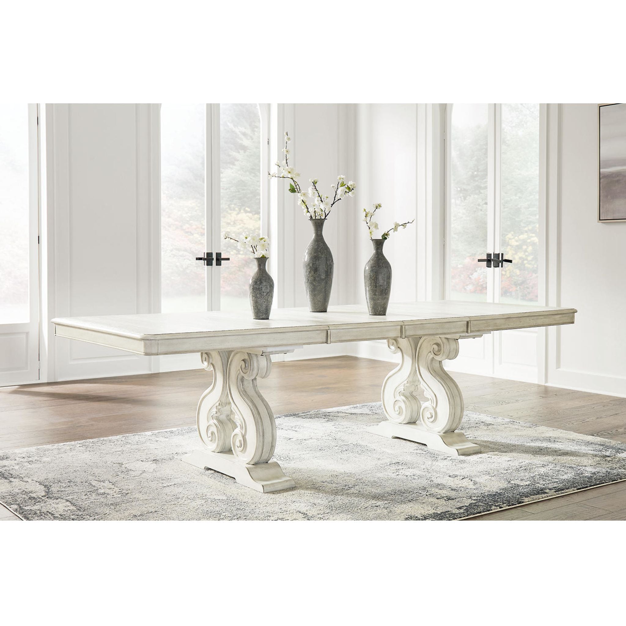 Arlendyne Extendable Dining Table - Antique White Finish (D980D4) | Perfect for Small Spaces, Dinner Parties & Family Gatherings