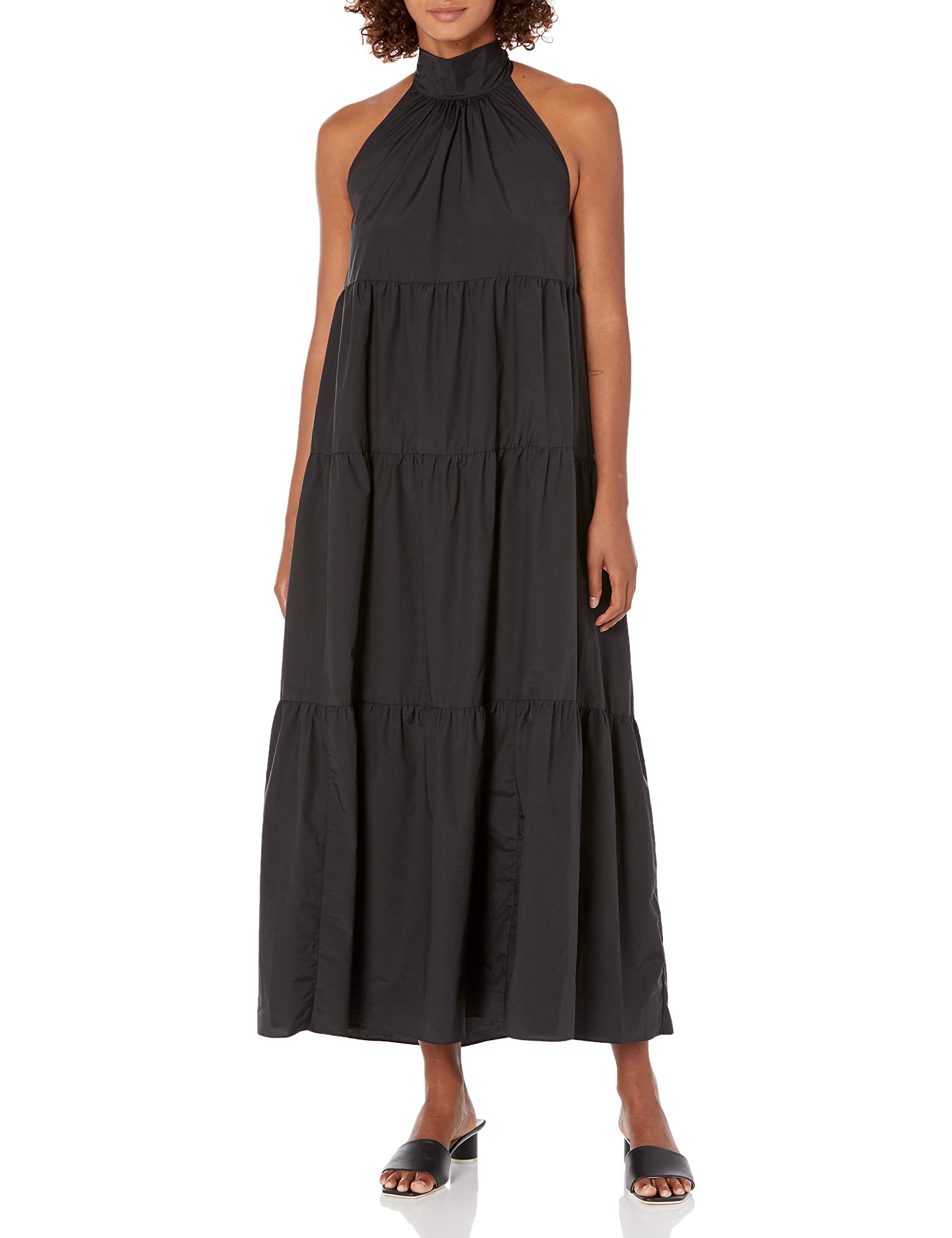 Theory Women's Halter Tier Maxi Dress - Flowy Summer Beach Dress for Vacation, Party & Evening Wear | Elegant Long Dress with Adjustable Straps
