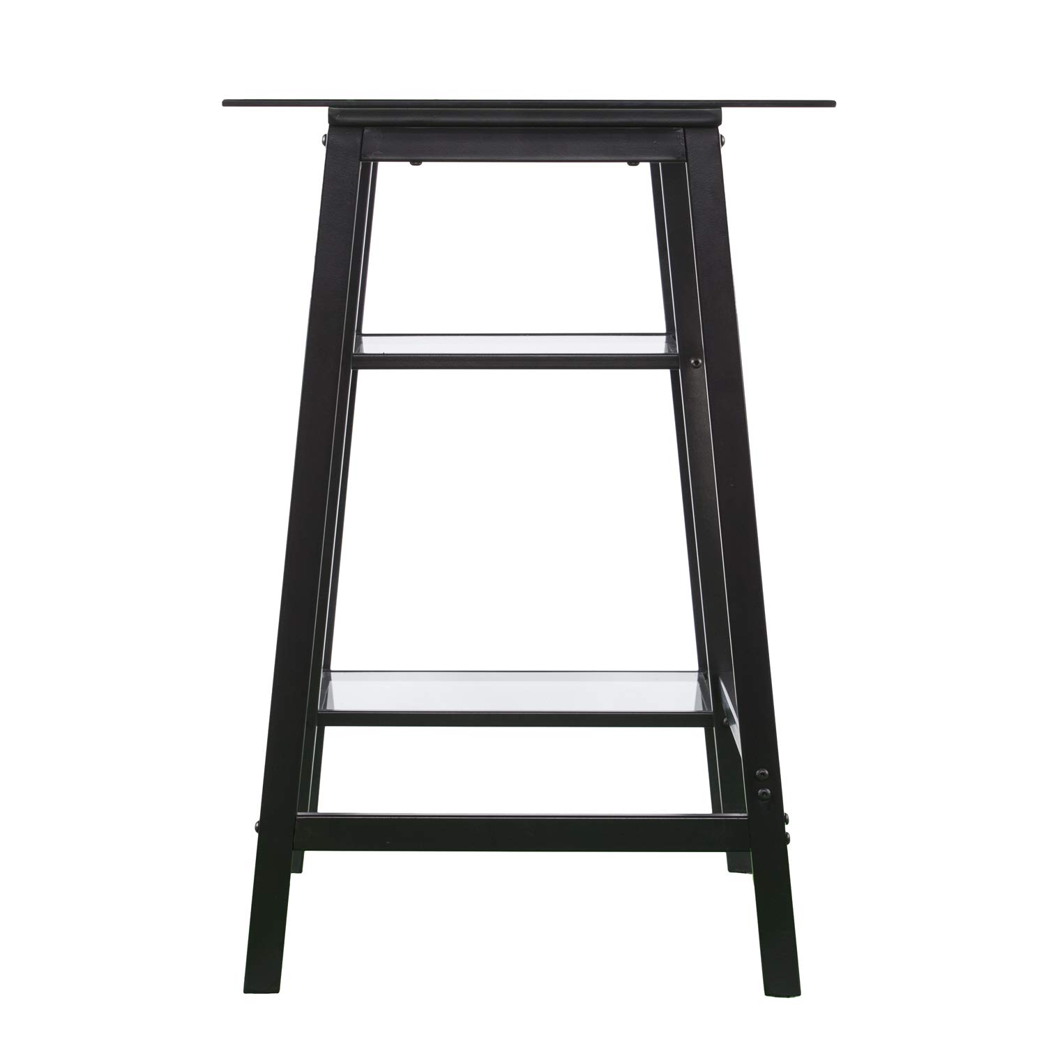 SEI FURNITURE Avery Metal & Glass A-Frame Writing Desk - Modern Black Home Office Desk for Small Spaces, Study & Work from Home