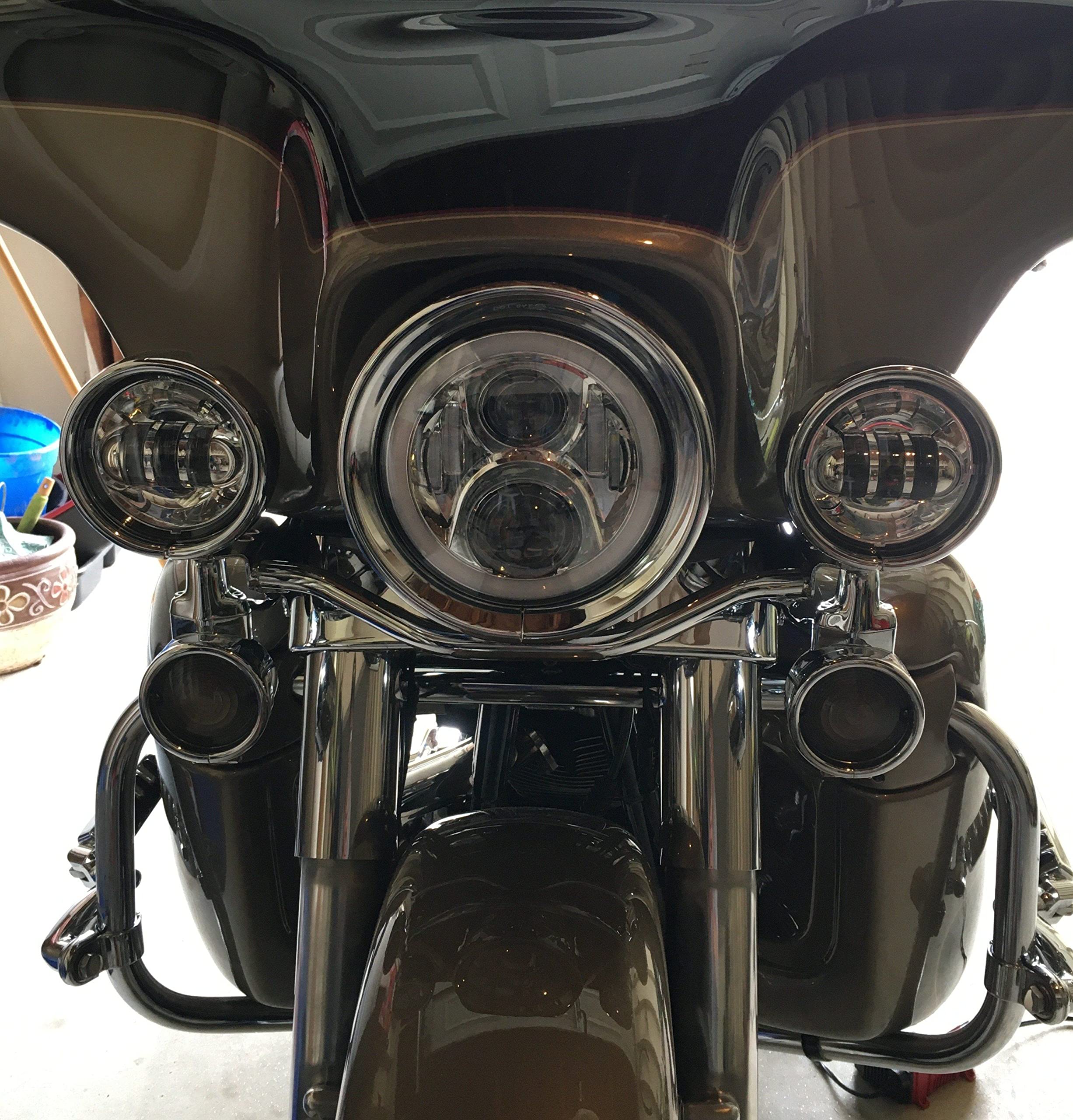 Eagle Lights 8700CP 4.5 Inch LED Spot Light Kit for Harley Davidson Motorcycles - Chrome Finish - High Visibility Off-Road & Night Riding Lights for Adventure & Safety