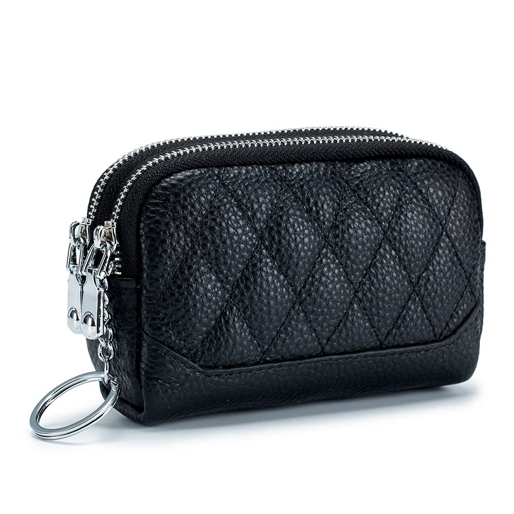 Genuine Leather Small Coin Purse Wallet for Women - Compact Change Holder with Keychain Ring - Perfect for Keys, Coins & Cards | Ideal for Everyday Use, Travel & Gifts