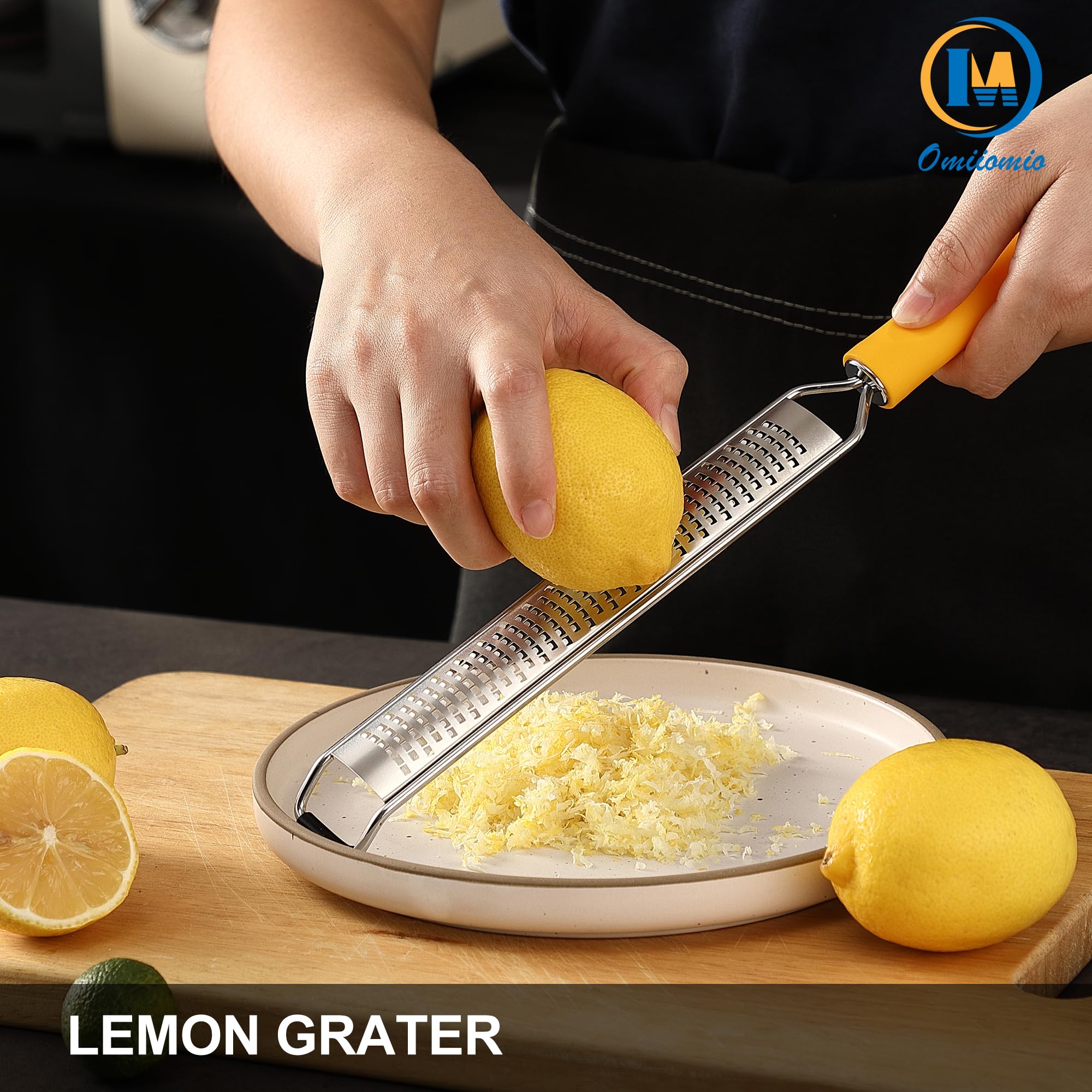 Premium Stainless Steel Lemon Zester & Heavy Duty Cheese Grater - Perfect for Parmesan, Garlic, Nutmeg, Chocolate, Fruits & Vegetables | Kitchen Essential for Baking, Cooking & Garnishing