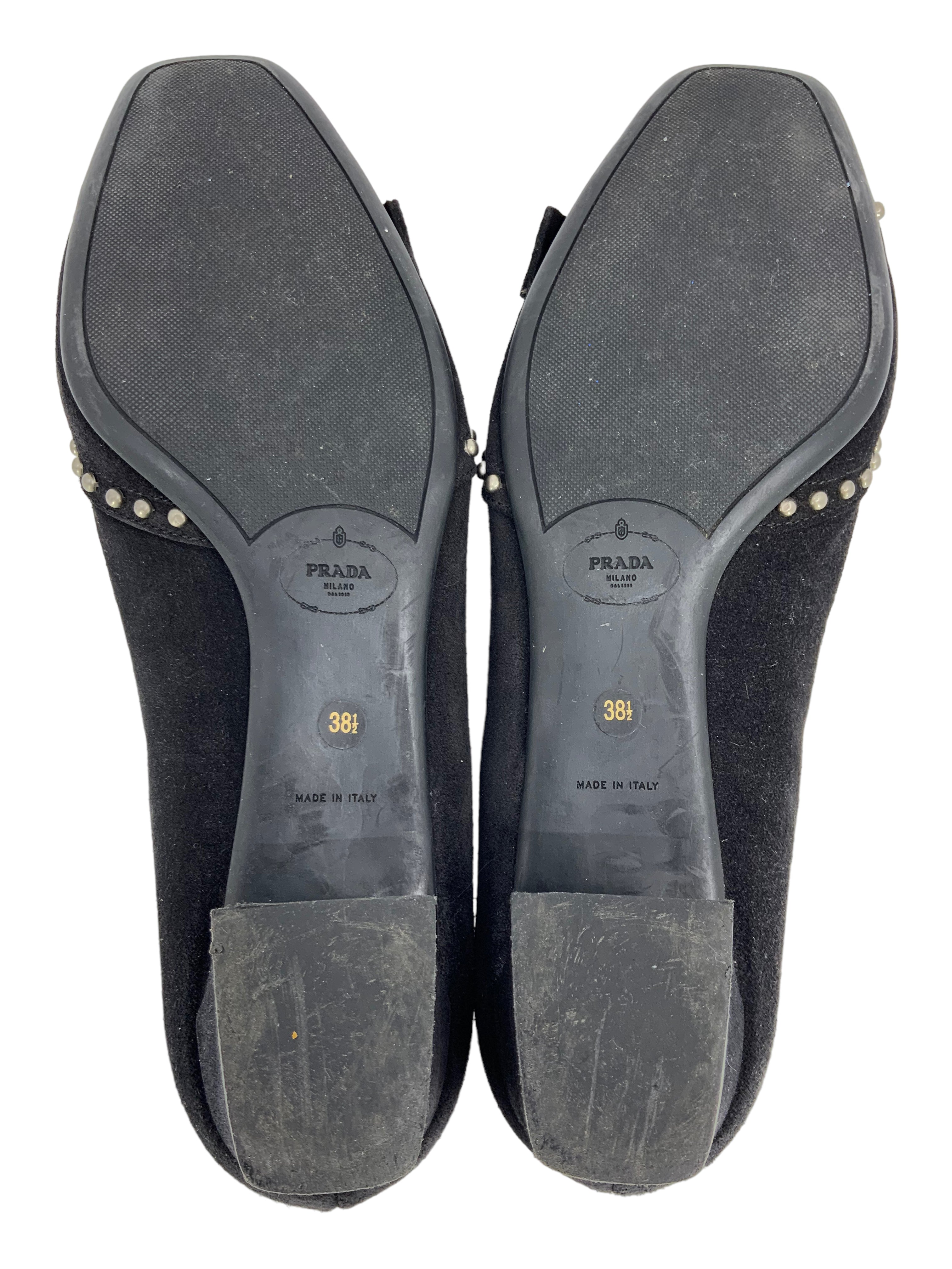 Prada Studded Suede Buckle Pumps Women's Size 8.5 - Luxury High Heels for Party, Wedding & Evening Events