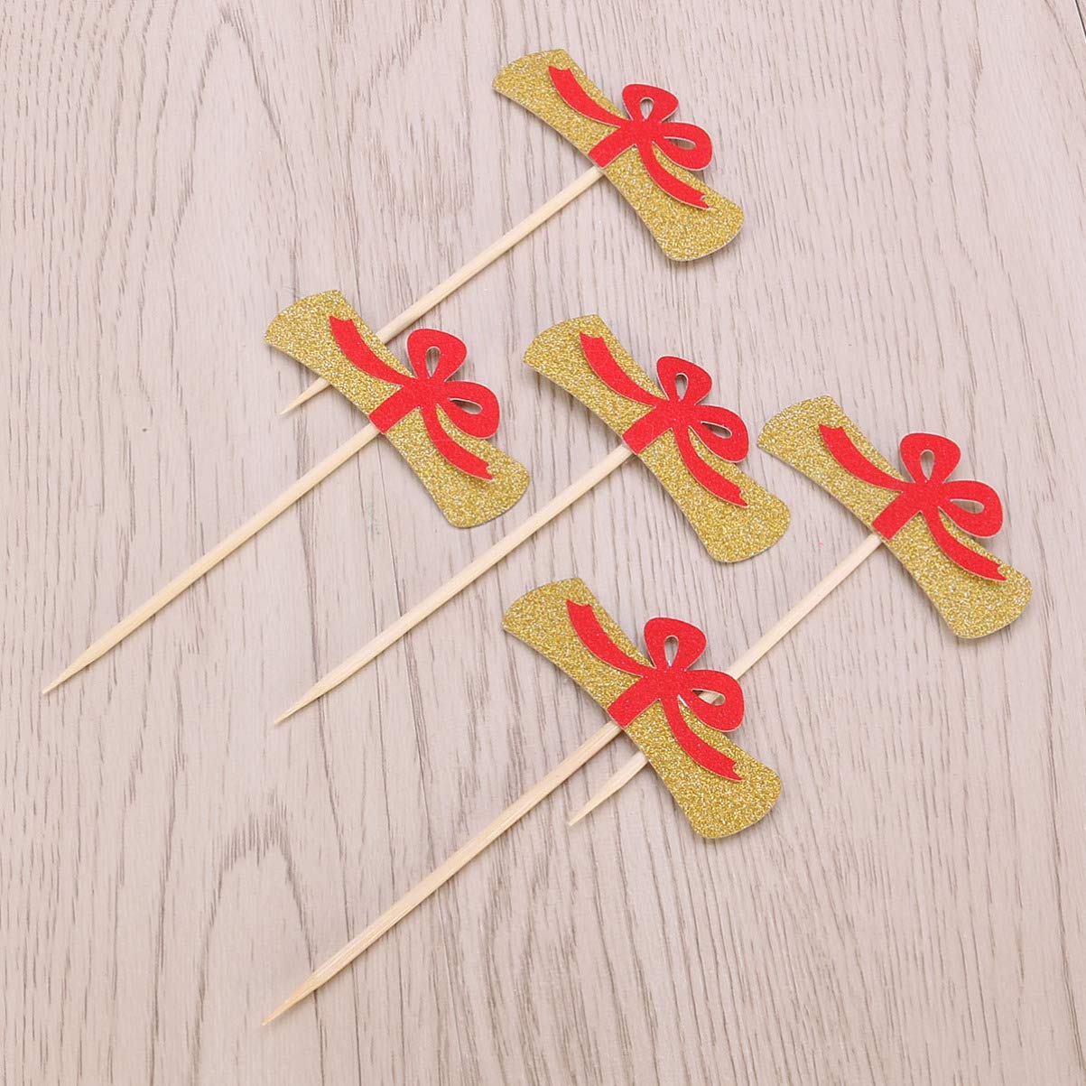 VALICLUD 10pcs Glitter Graduation Cupcake Toppers - Class of 2023 Cake Decorations, Edible Cake Picks for Graduation Party, Birthday, School Celebration (Gold/Silver) - Perfect for Graduation Cakes, Cupcakes, Desserts and Party Decorations