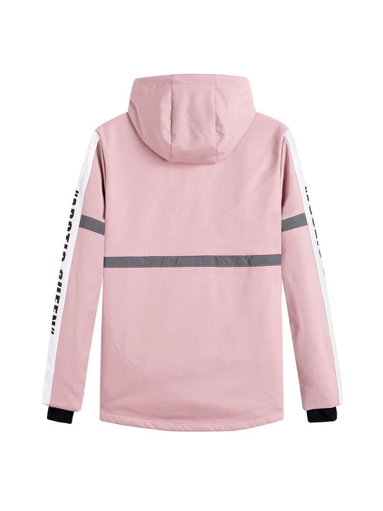 ARCTIC QUEEN Women's & Men's Pink Ski Suit Set - Waterproof Snowboard Jacket & Pants with Letter Print | Winter Sports, Snowboarding & Outdoor Activities