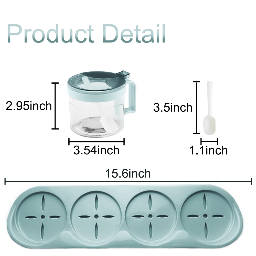 Premium Glass Spice Jar Set with Serving Spoons - 6-Piece Gourmet Seasoning Box & Condiment Cruet Bottles for Kitchen Organization | Perfect for Home Cooking, Meal Prep & Gift Giving