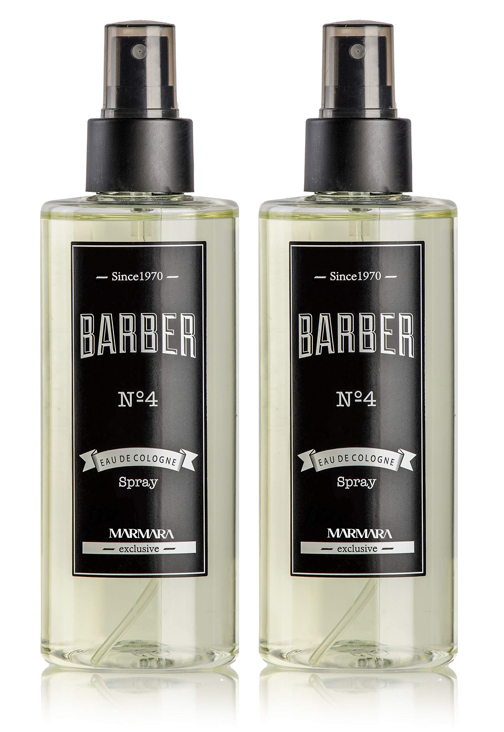 Marmara Barber Cologne No.4 Green - 250ml x 2 Bottles Set for Modern Barbers & Traditional Shaving | Fresh Long-Lasting Fragrance for Men's Grooming & After Shave Routine