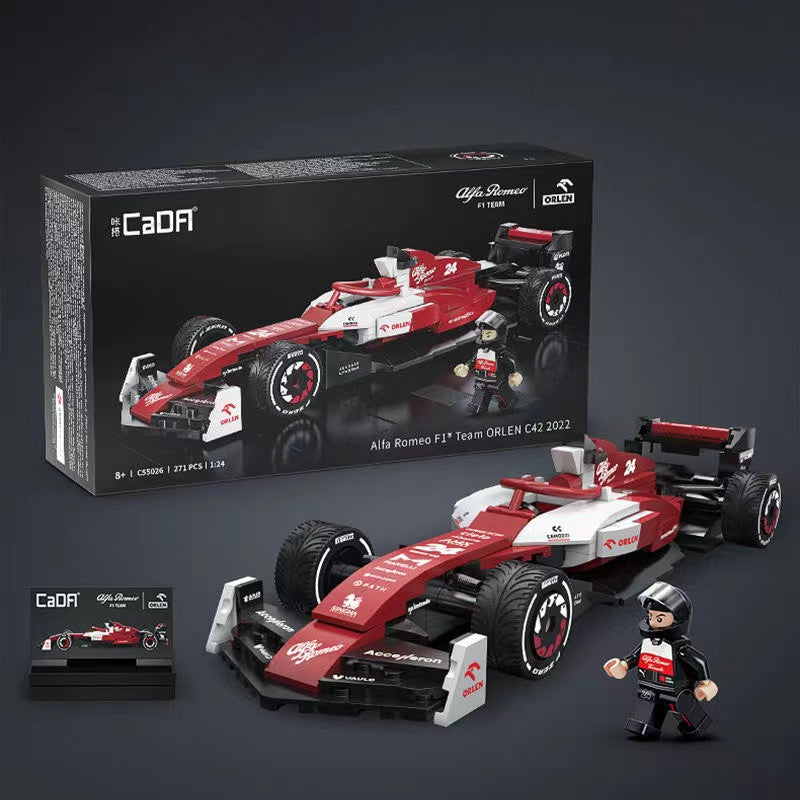 CaDA C55026 Alfa Romeo F1 Team ORLEN C42 Formula 1 Racing Car Building Blocks Set - Perfect for F1 Fans, Model Collectors & STEM Education | Great Gift for Birthdays & Holidays