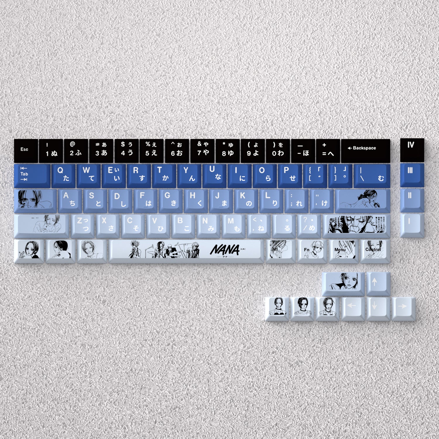 Anime Themed NANA Keycap Set - PBT Material, Factory Height, Compatible with 60% 65% 68% Mechanical Keyboards - Perfect for Gaming, Typing & Custom Keyboard Builds