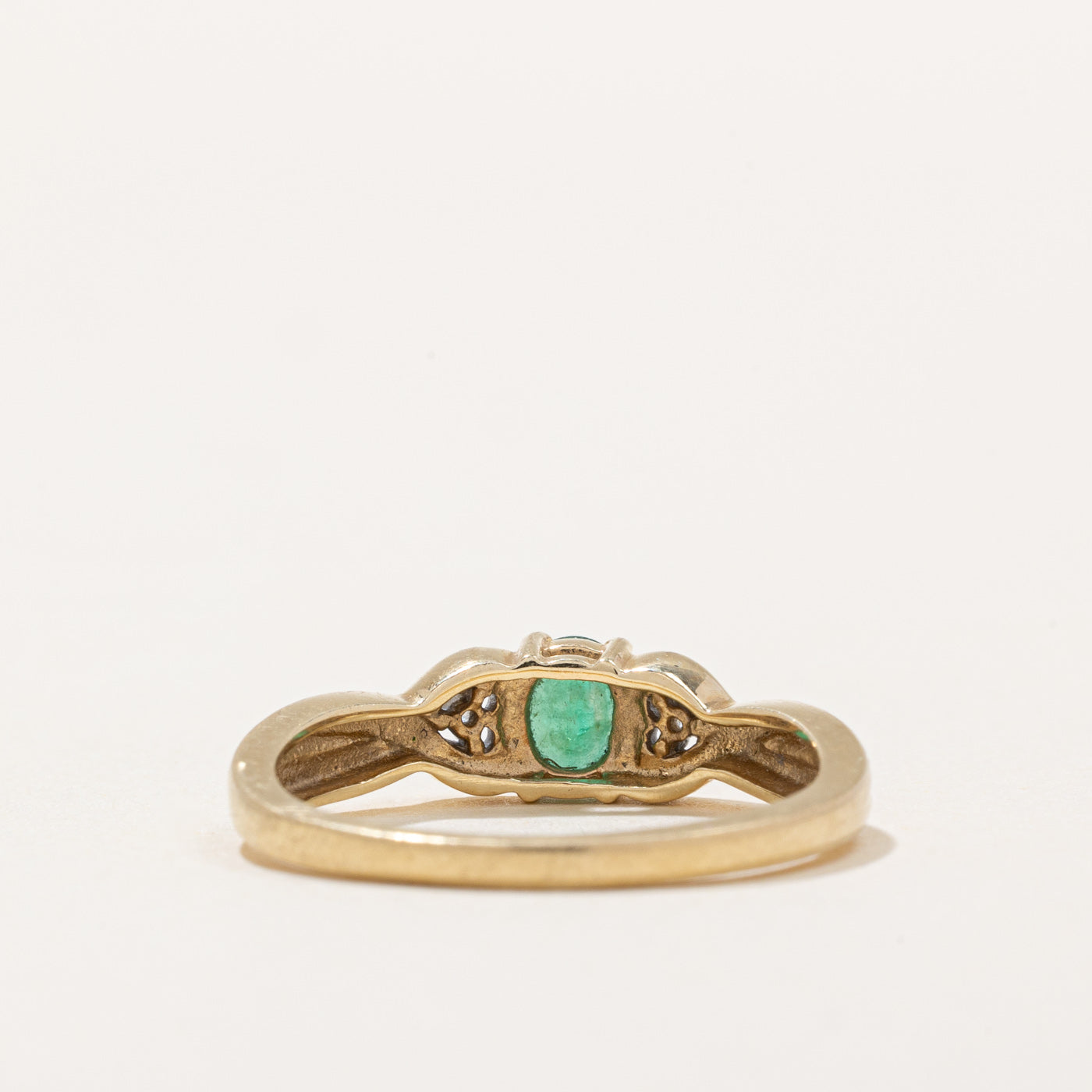 Emerald & Diamond Ring - 0.36ct Emerald & 0.01ctw Diamond Engagement Ring for Women, Size 7.25 | Perfect for Wedding, Anniversary & Special Occasions