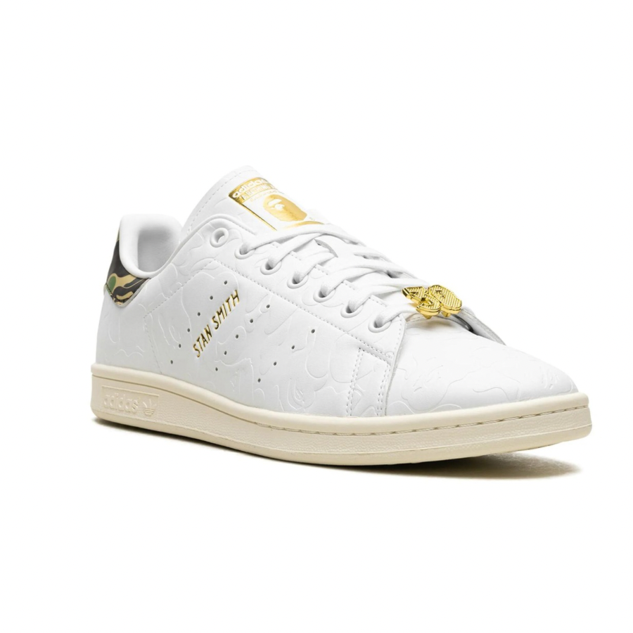 Adidas Stan Smith x BAPE 30th Anniversary Sneakers - White & Cloud White | Limited Edition Streetwear Shoes for Men & Women | Perfect for Casual Wear, Urban Fashion & Sneaker Collecting