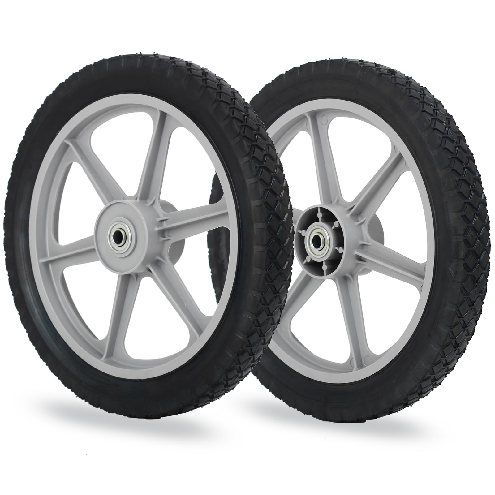 14 x 1.75'' Rubber Tire with Plastic Spoke Wheel - 2.5