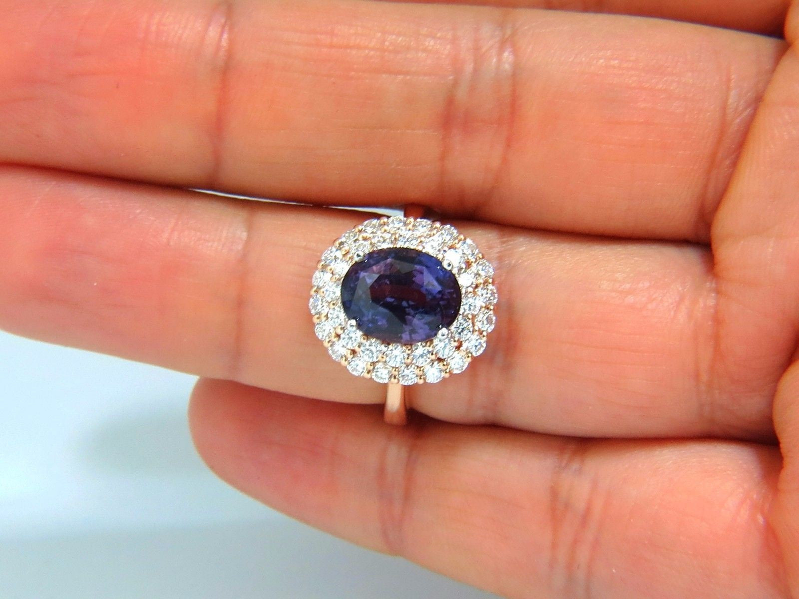 GIA Certified 6.41 Carat Natural Vivid Purple Sapphire Diamond Ring for Women | Elegant Engagement Wedding Gift | Perfect for Anniversary, Proposal & Special Occasions