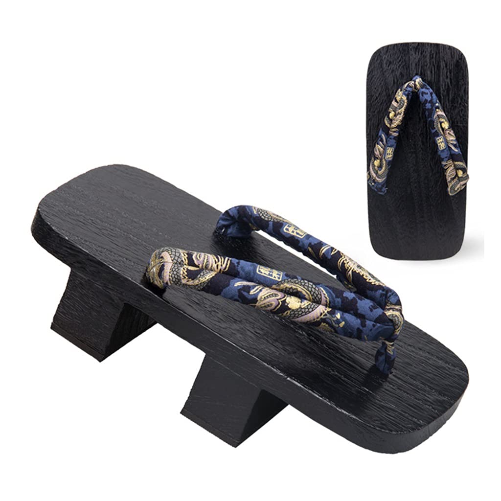 Traditional Japanese Geta Sandals - Wooden Clogs for Men & Women | Two-Tooth High-Heel Flip Flops | Authentic Japan Style Slippers | Halloween Costume Matching Shoes (Color: B, Size: 42/44 EU) | Perfect for Cosplay, Tea Ceremonies & Cultural Events