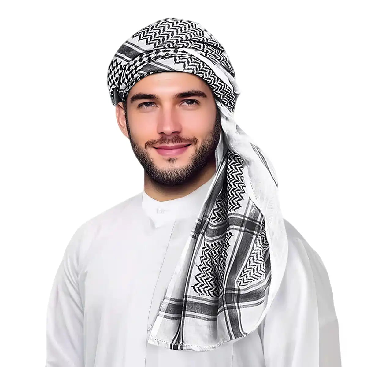 Urgarment Men's Turban Keffiyeh Shemagh Headwear - Arab Head Wrap Scarf for Outdoor, Hiking & Cultural Events - Breathable Cotton Head Cover for Sun Protection & Style