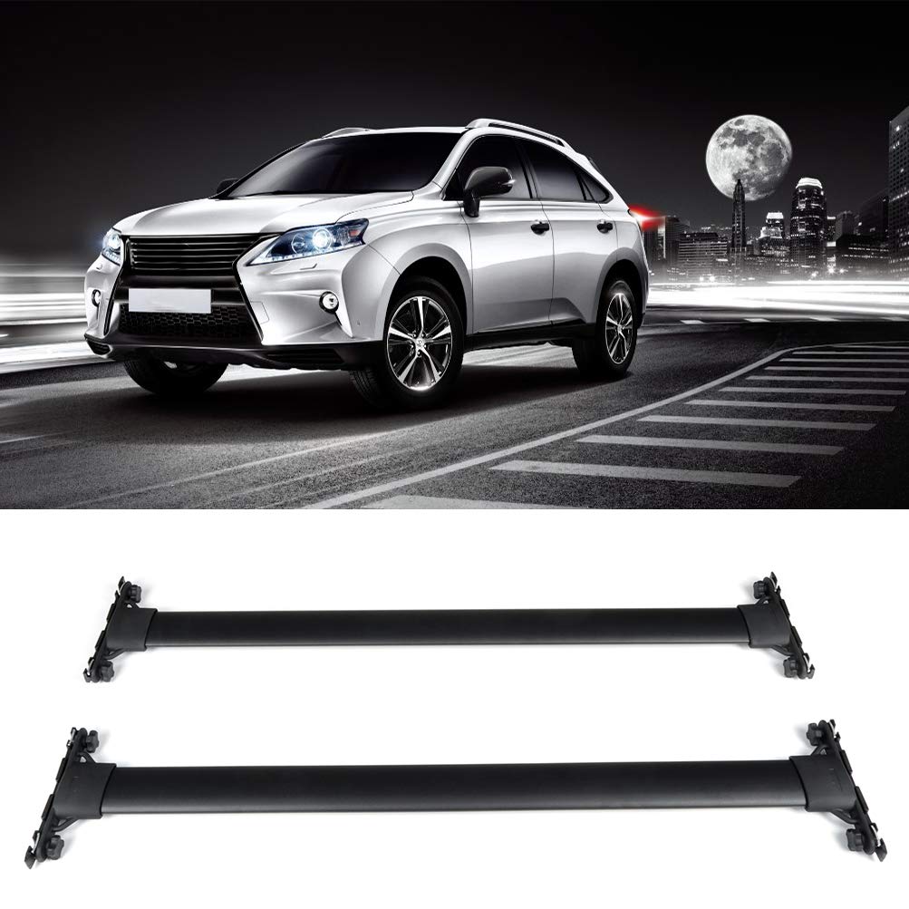 2Pcs Black Aluminum Roof Racks Cross Bars - 150LBS Capacity, Compatible with Lexus RX350 2010-2015 Models - Perfect for Cargo Carrier, Rooftop Bag & Luggage Storage - Ideal for Road Trips, Camping & Outdoor Adventures
