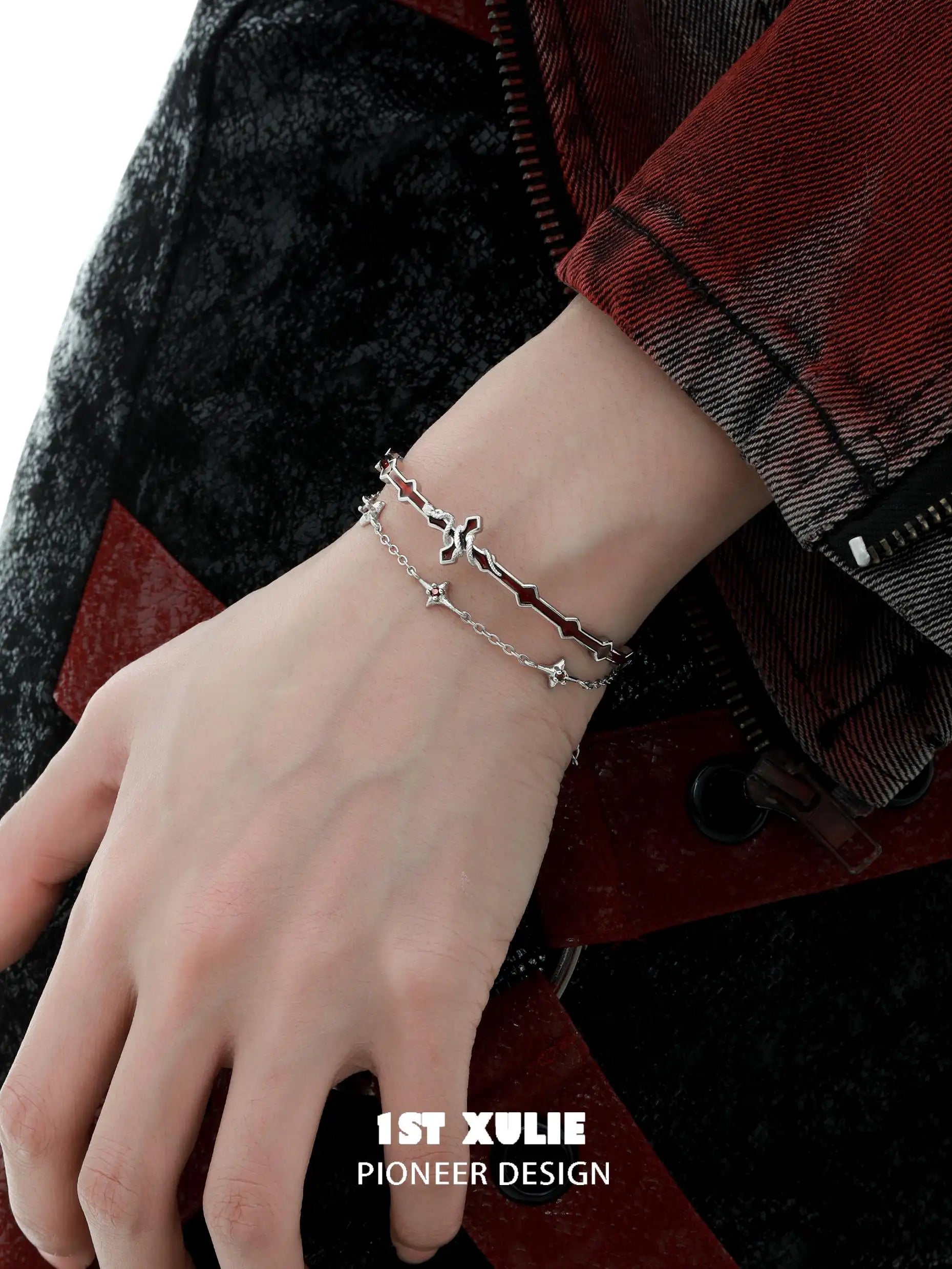 18k Platinum Plated Snake Bite Double Layer Bangle Bracelet for Women - Elegant Stackable Jewelry for Parties, Date Nights & Special Occasions