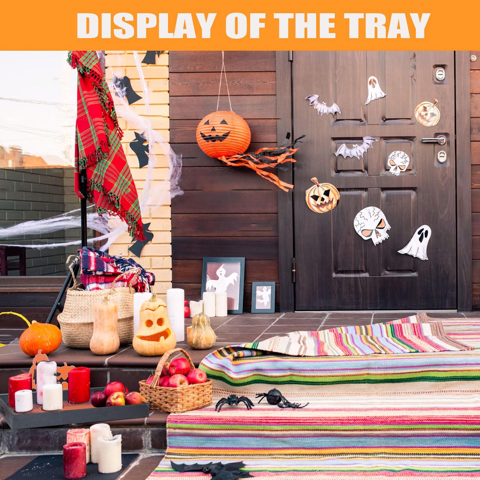 Halloween Serving Tray - Spooky Party Decor, Snack Platter for Candy, Appetizers & Meals - Perfect for Halloween Decorations, Breakfast, Lunch & Dinner Parties