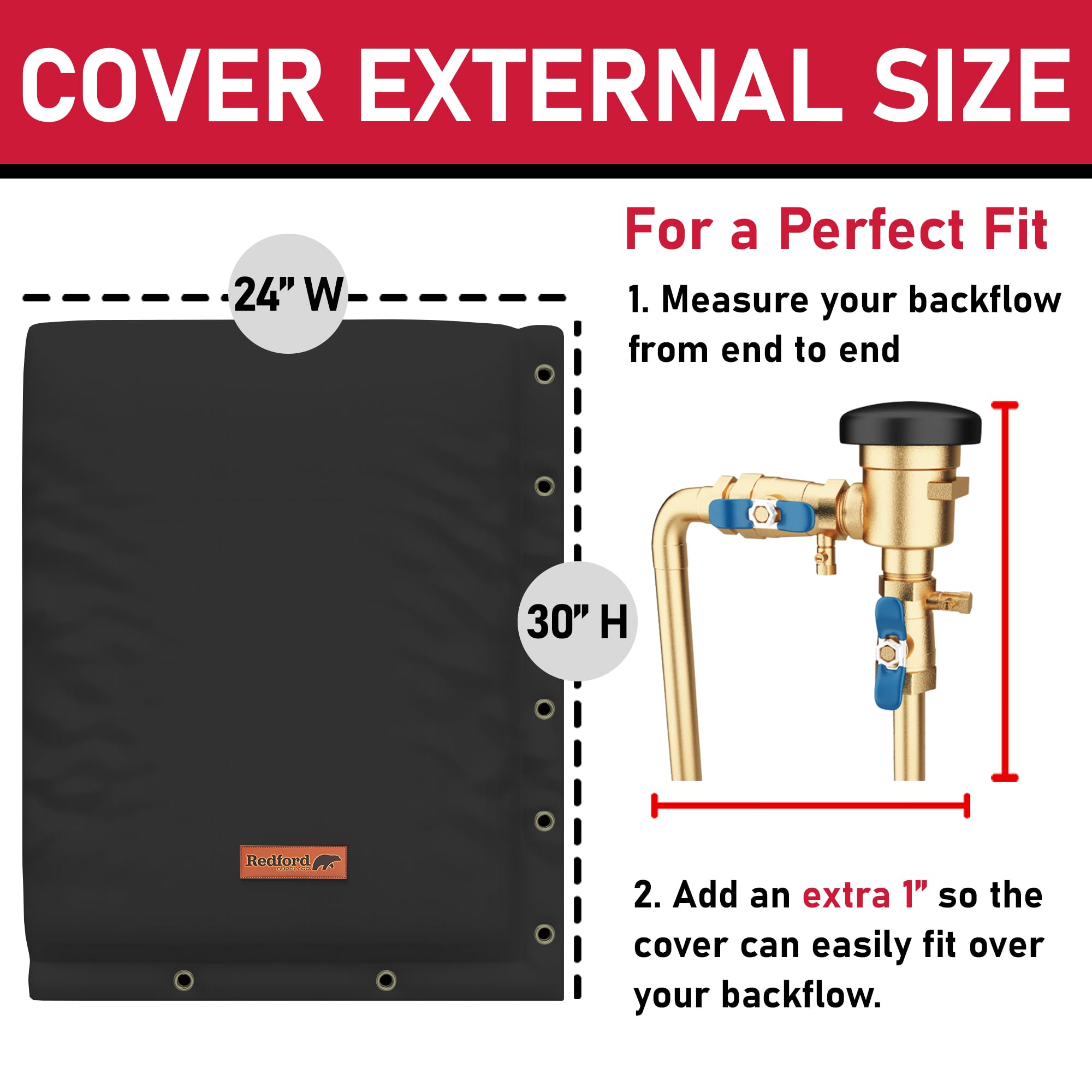 Redford Supply Co. 0°F Cold Snap 2-Way Custom Backflow Preventer Cover - 24