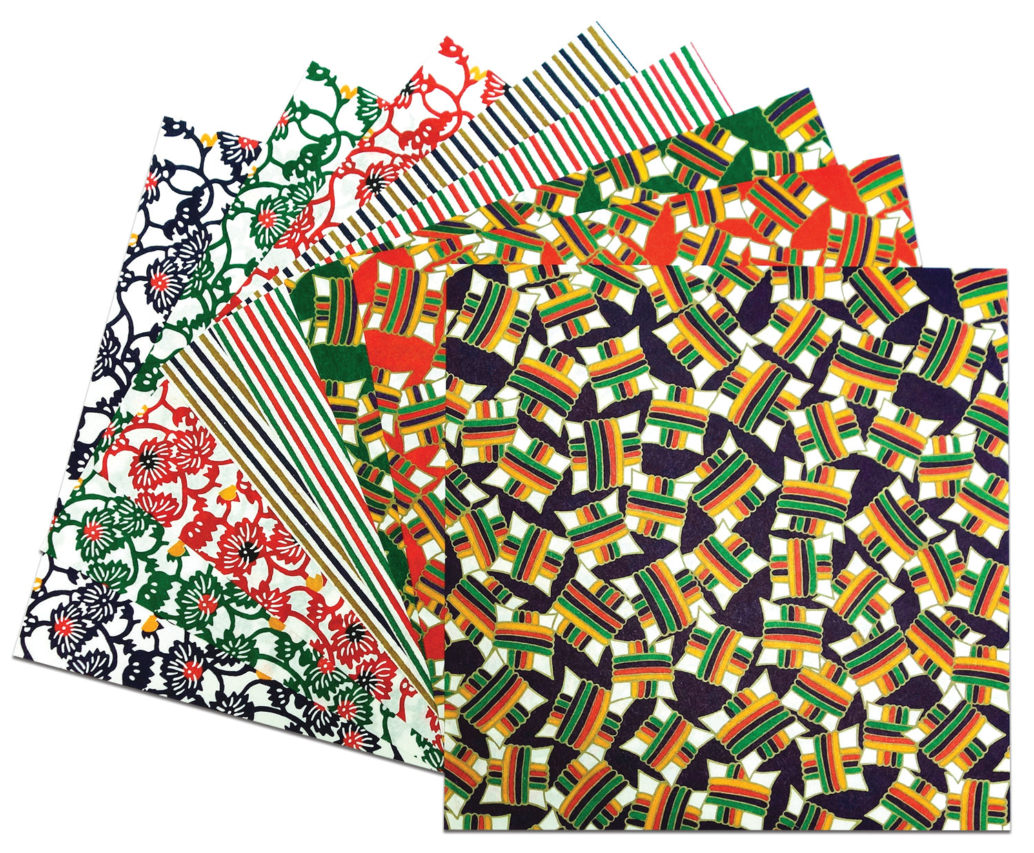 Origami Paper Set - 8 Unique Yuzen Patterns, 3 Sheets Each (4306) - Perfect for DIY Crafts, Gift Wrapping & Japanese Art Projects