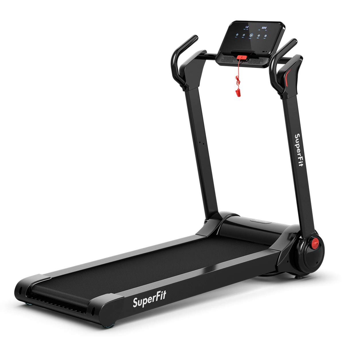 GYMAX Folding Treadmill - 2.25HP Electric Motorized Running & Walking Machine with LED Touch Screen | Portable Cardio Workout Equipment for Home Gym & Office | Perfect for Small Spaces & Daily Exercise