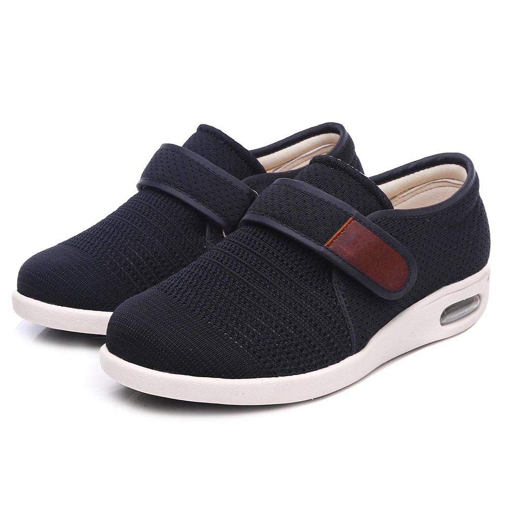 W&LESVAGO Men's Diabetic Shoes - Adjustable Closure Non-Slip Walking Shoes for Swollen Feet, Wide Width Lightweight Comfort for Elderly with Edema, Plantar Fasciitis & Arthritis - Ideal for Daily Walking, Nursing Home & Medical Use