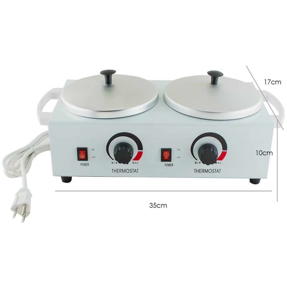 110V Professional Double Wax Warmer - Electric Heater for Facial & Body Waxing - Adjustable Temperature SPA Machine - Fast Heating & Easy to Use - Perfect for Home Salons, Spas & Beauty Clinics (USA)