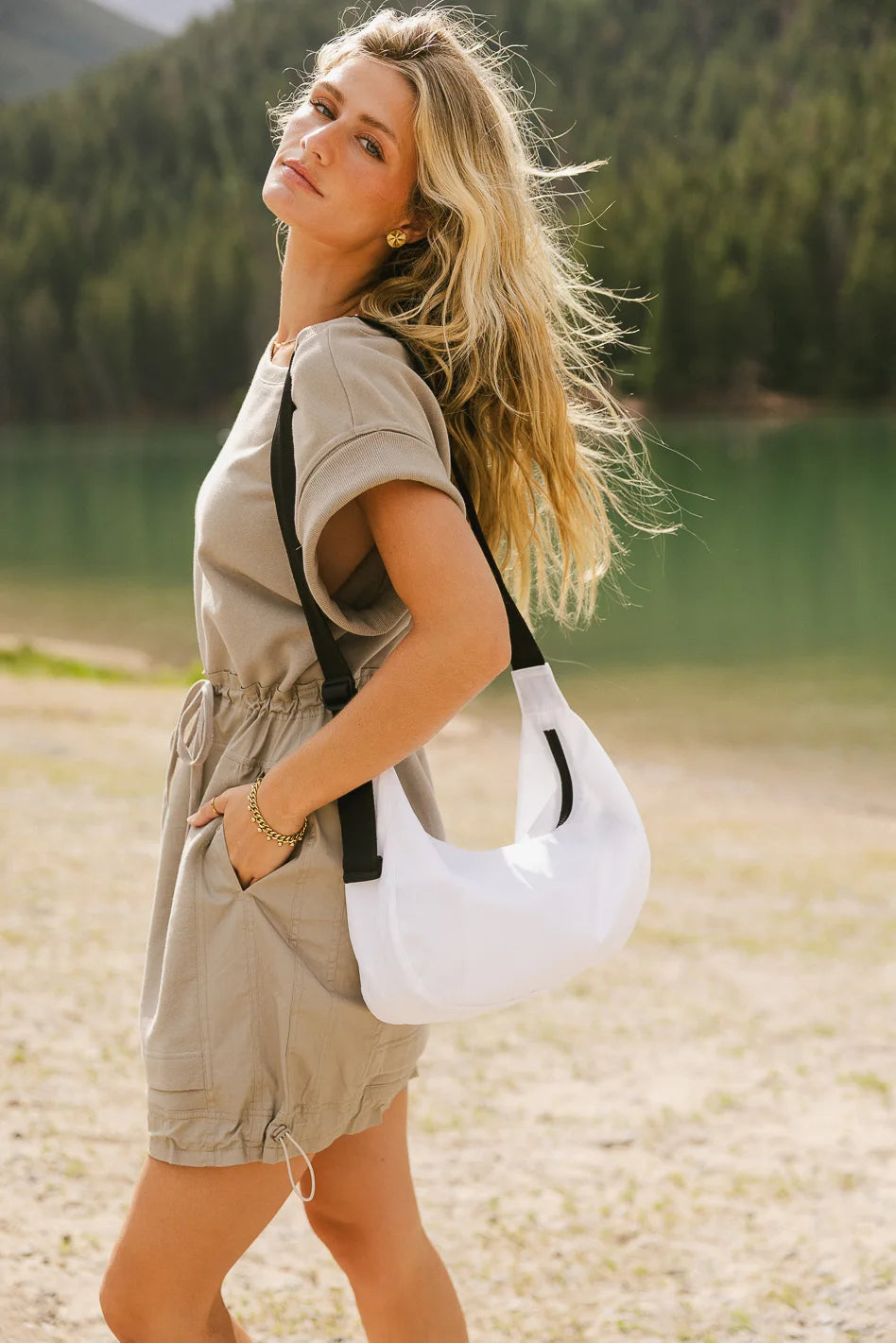 Niall Crescent Ivory Crossbody Bag for Women - Stylish Shoulder Purse for Daily Use, Travel & Evening Out