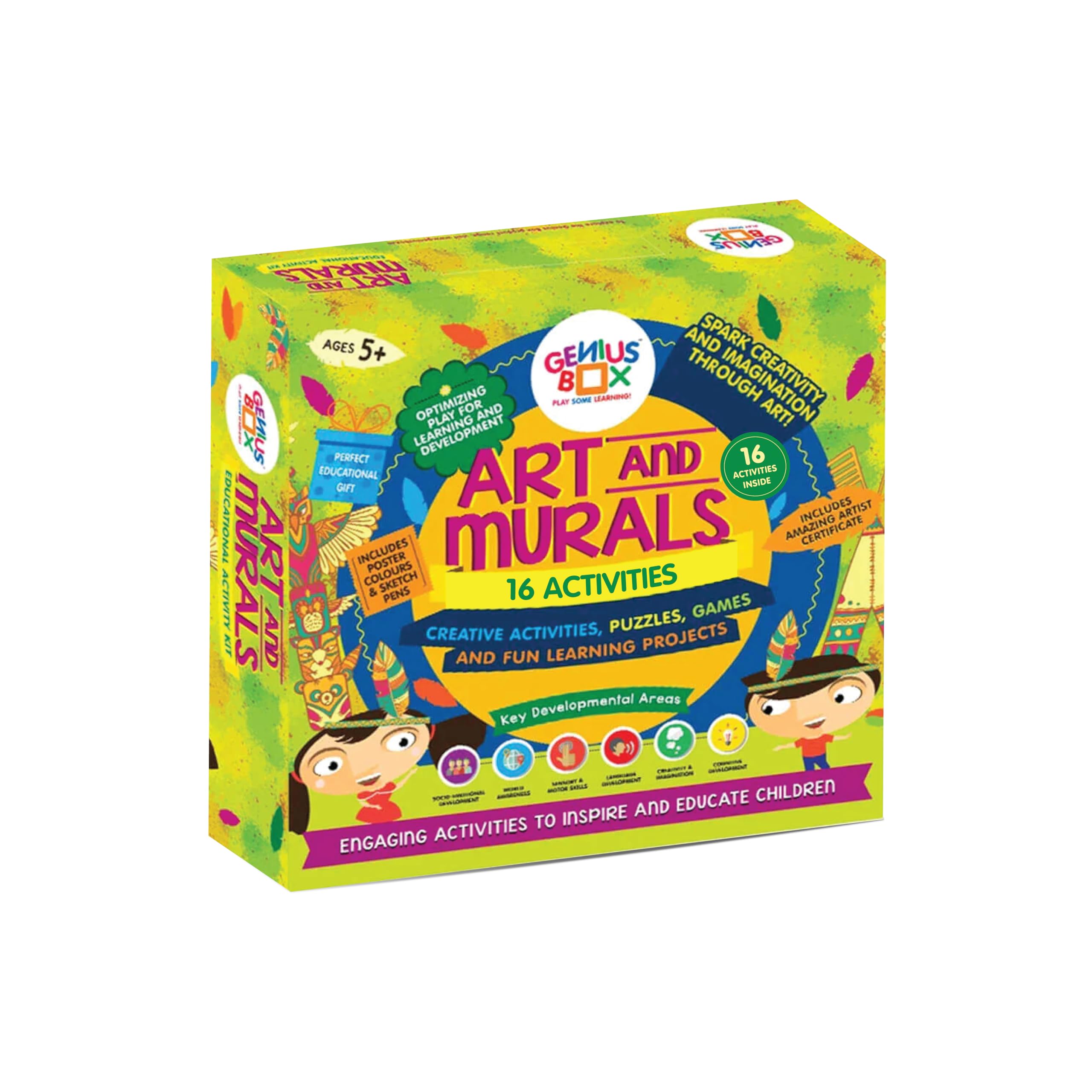 Genius Box Art and Murals Toddler Kit | 8-in-1 Creative DIY Activity Set | Educational Puzzle Games for Kids Ages 5+ | Fun Learning & STEM Toys | Perfect Gift for Birthdays & Classrooms | Inspire Creativity for Home, School & Playtime