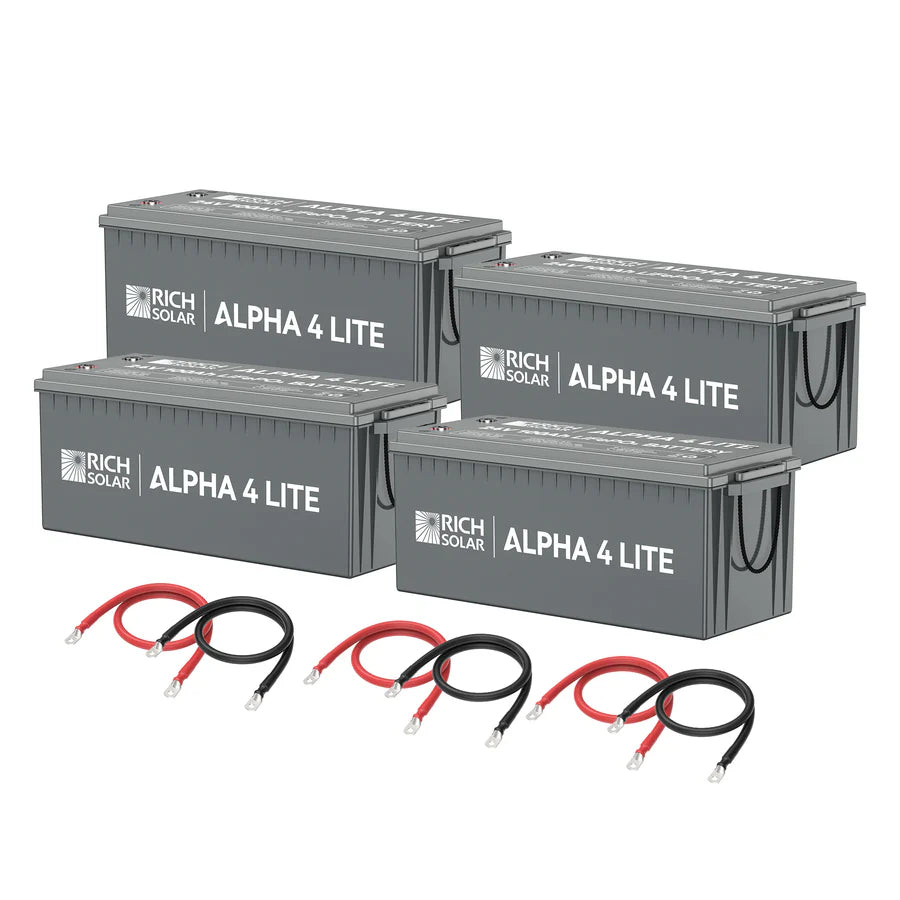 Rich Solar ALPHA 4 LITE 24V 200AH 800AH LiFePO4 Lithium Battery Bank - Deep Cycle Solar Battery for RV, Marine, Off-Grid & Home Energy Storage