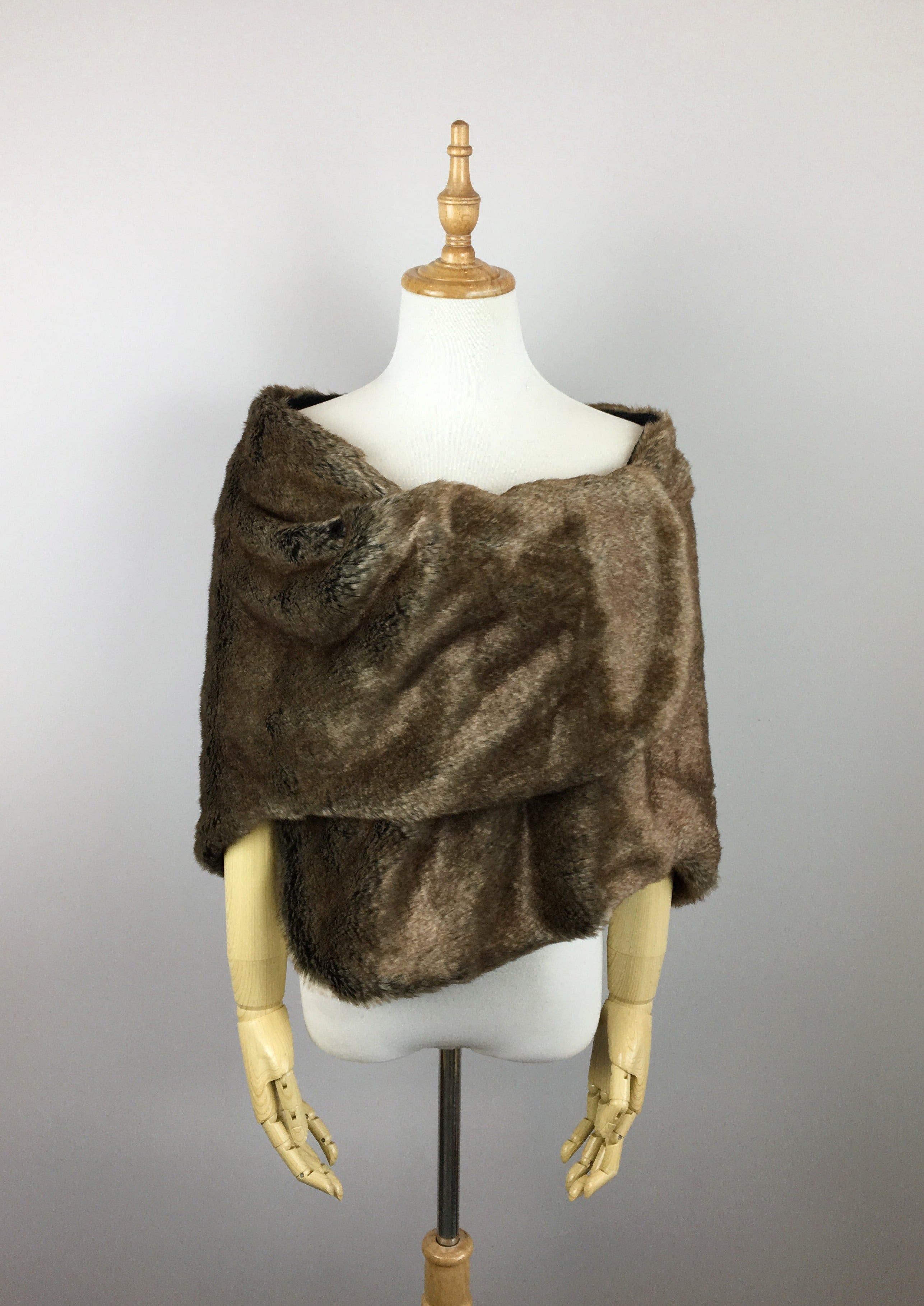 Brown Fur Shawl Wrap - Butterfly Brw06 - Soft & Warm Winter Fashion Accessory for Women - Perfect for Parties, Weddings & Cold Weather Outfits