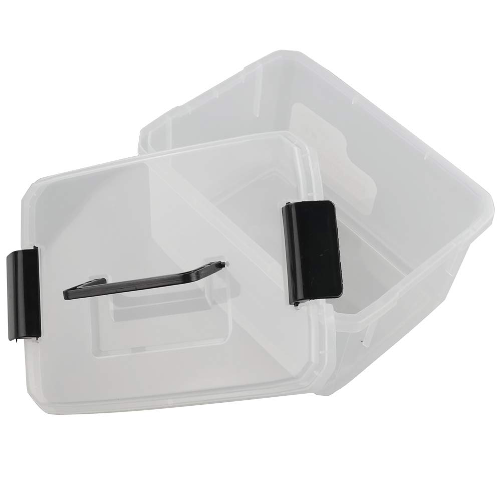4.5L Clear Plastic Storage Box with Latch - 4-Pack Set for Home Organization, Kitchen Pantry, Office Supplies & Craft Storage
