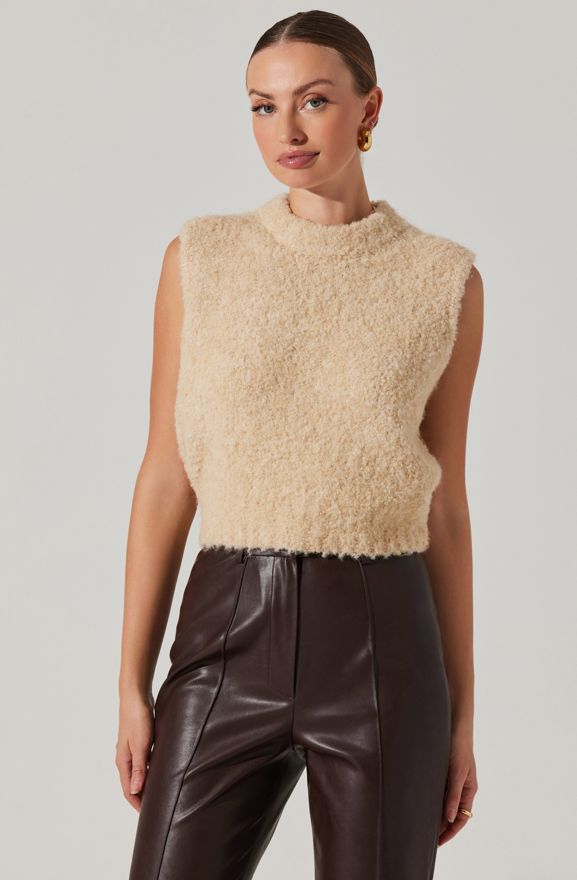 Stylish Edlyn Boucle Mock Neck Sweater for Women | Soft & Comfortable Knit Pullover | Perfect for Fall & Winter Outfits, Office Wear & Casual Dates