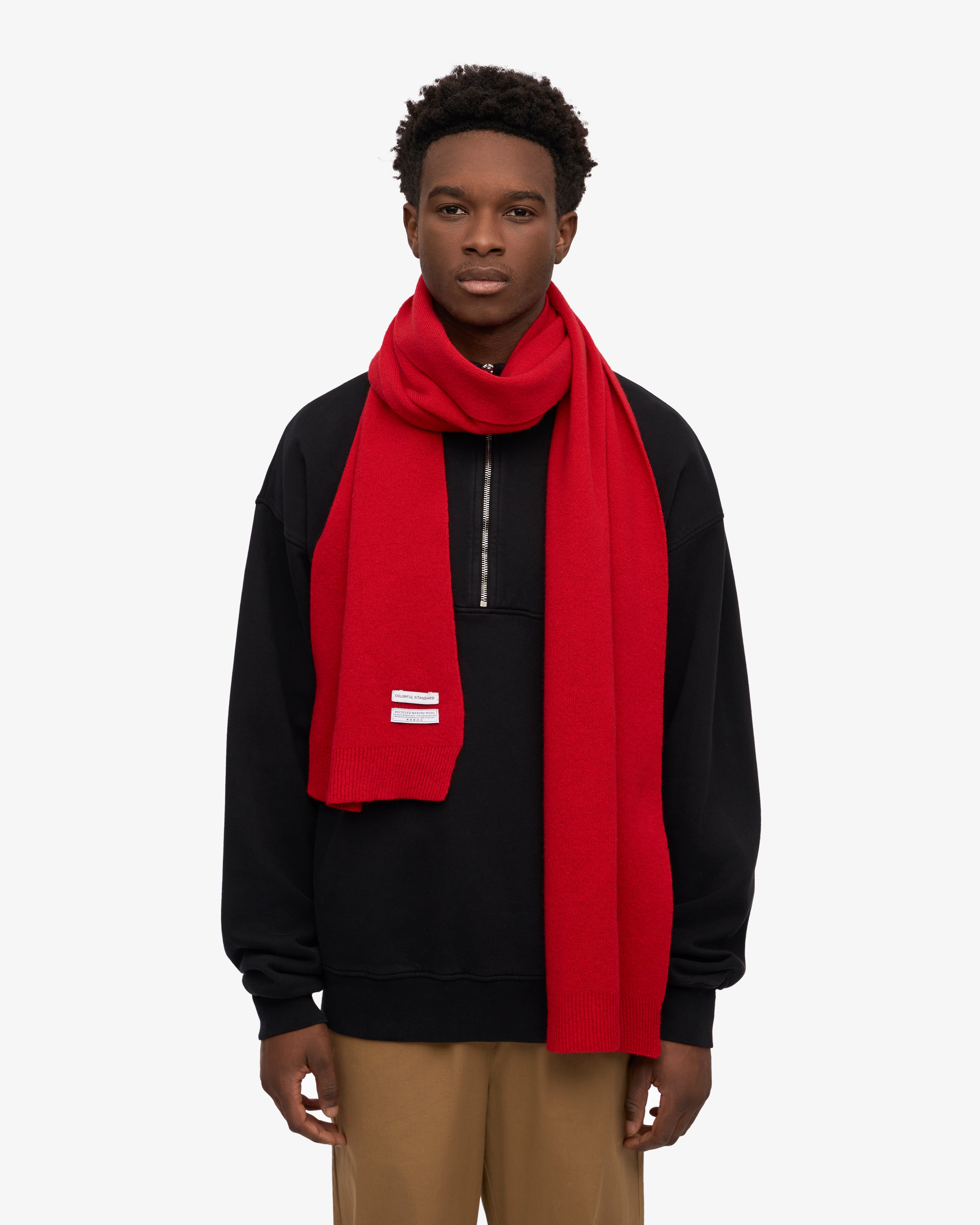 Premium Merino Wool Scarf - Soft & Warm Winter Accessory for Men & Women - Scarlet Red - Perfect for Cold Weather, Outdoor Activities & Fashion