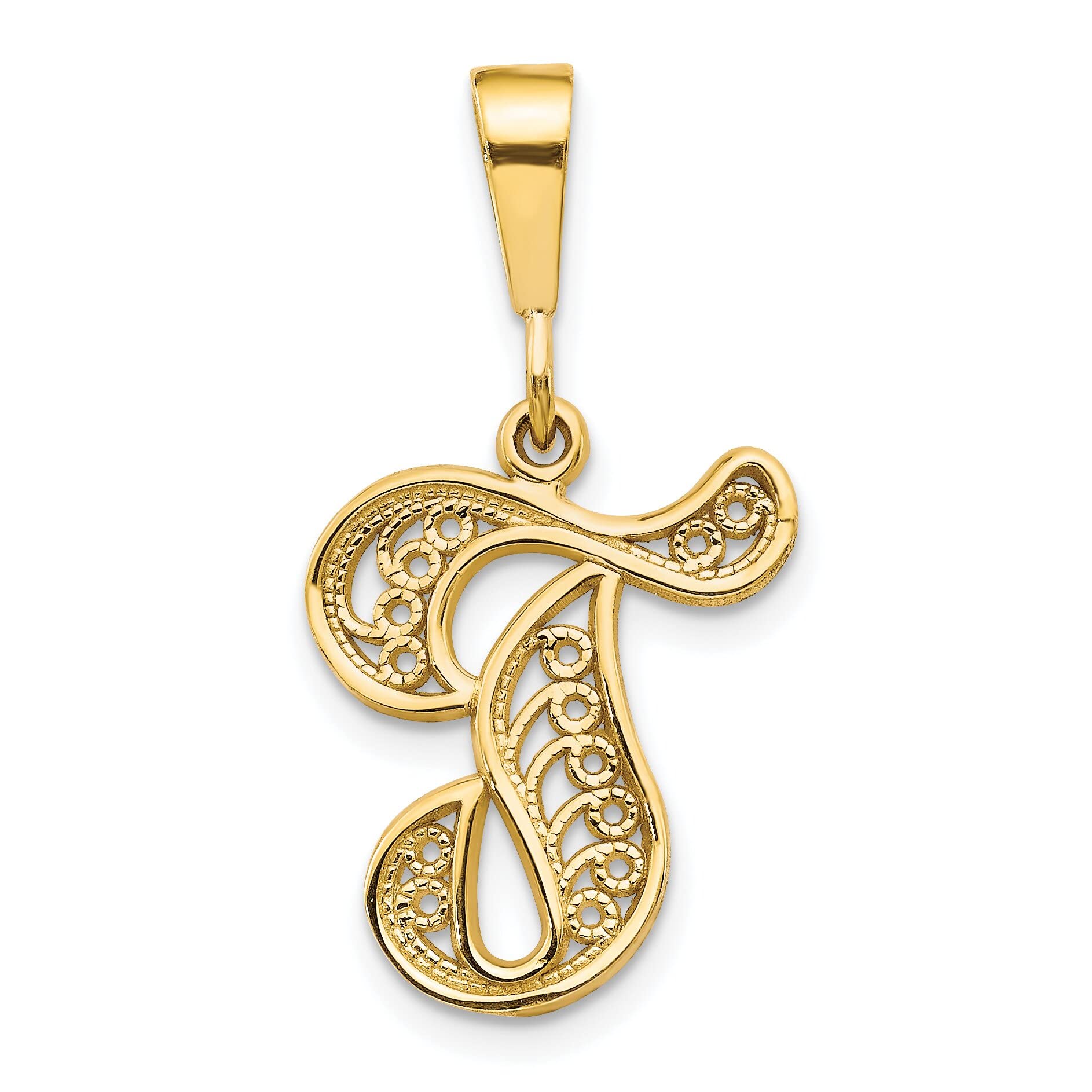 FindingKing 14K Gold Initial T Charm Necklace - Personalized Letter Pendant for Women, Gift for Her - Perfect for Birthdays, Anniversaries & Everyday Wear